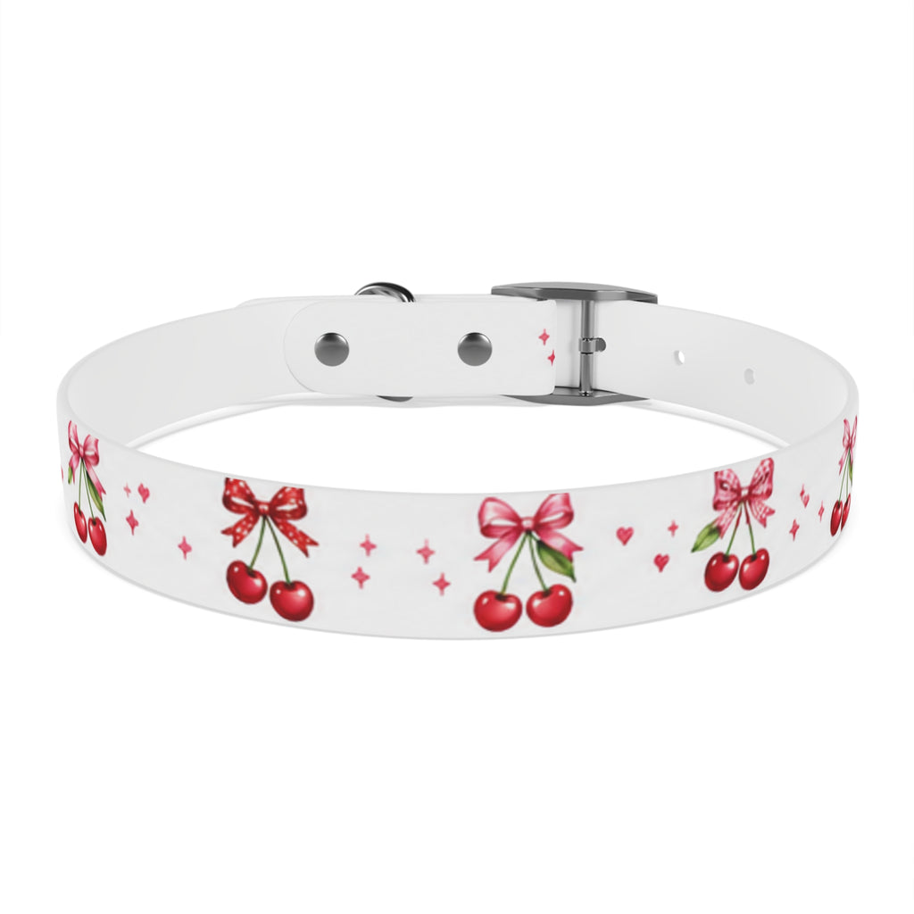 Cherry Bow Dog Collar — Cute Red Cherries Pattern Collar for Small & Medium Dogs