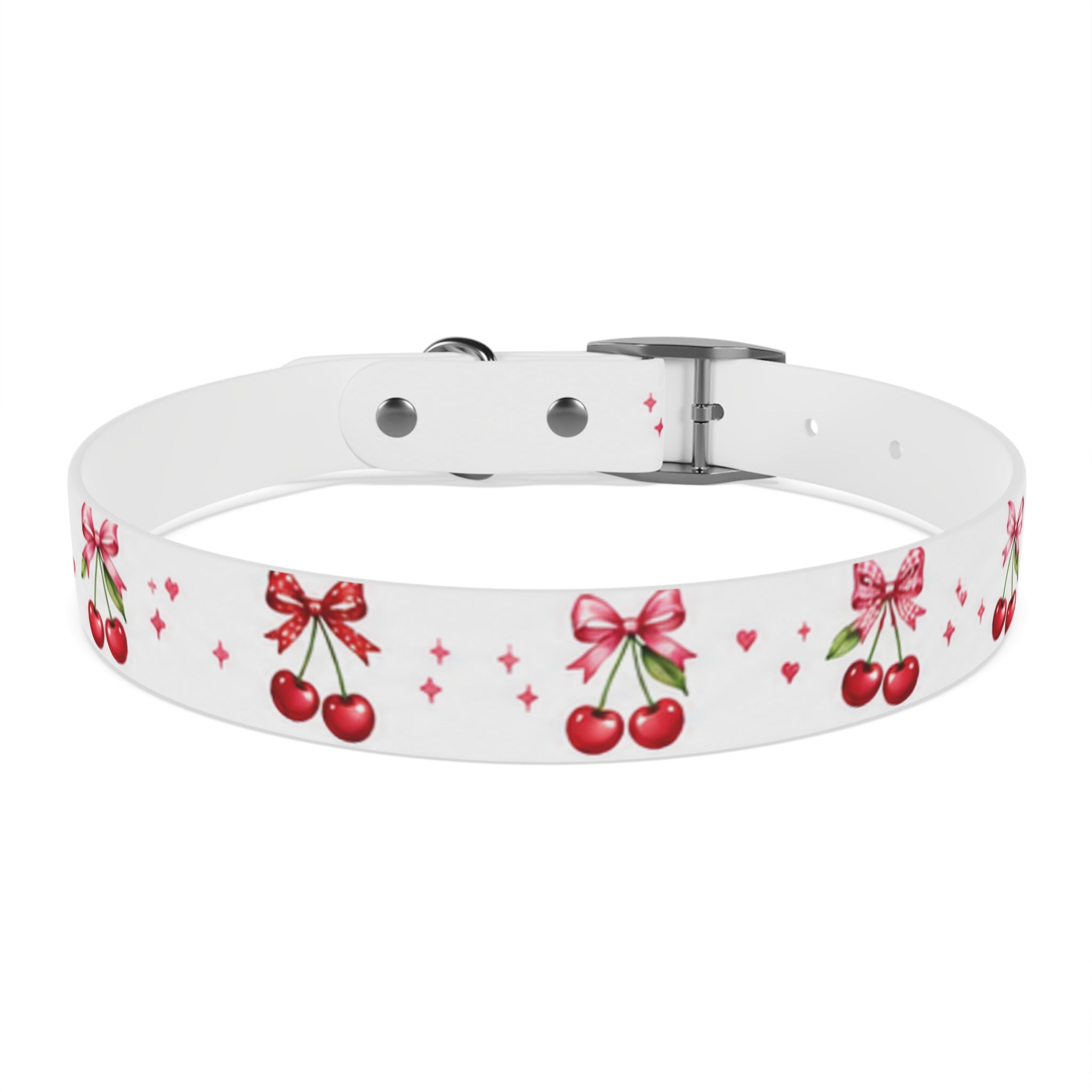 Cherry Bow Dog Collar — Cute Red Cherries Pattern Collar for Small & Medium Dogs