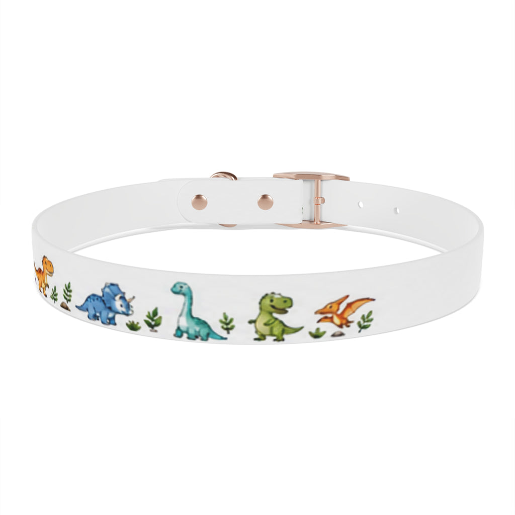 Cute Watercolor Dinosaurs Dog Collar – Adjustable Pet Collar with Colorful Dino Pattern