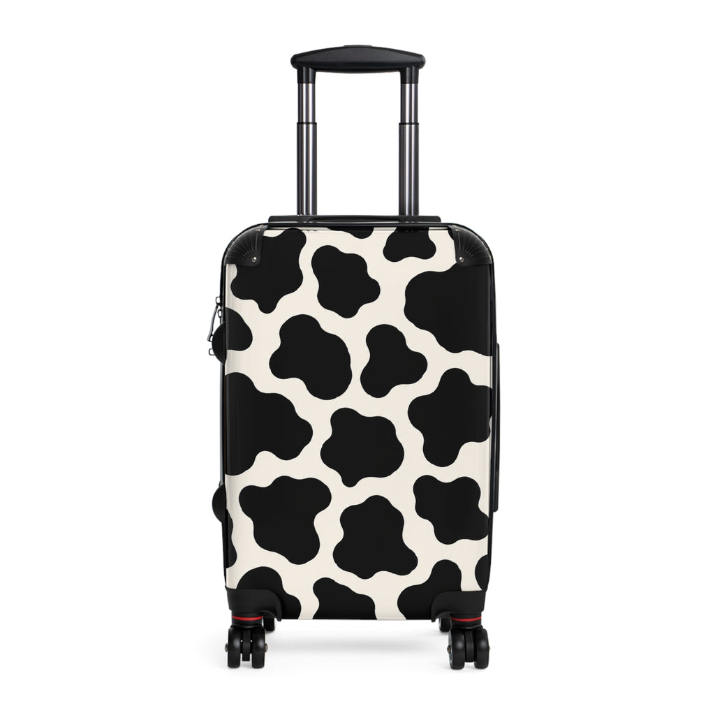 Cow Print Carry-On Suitcase — Black & White Animal Pattern Travel Luggage