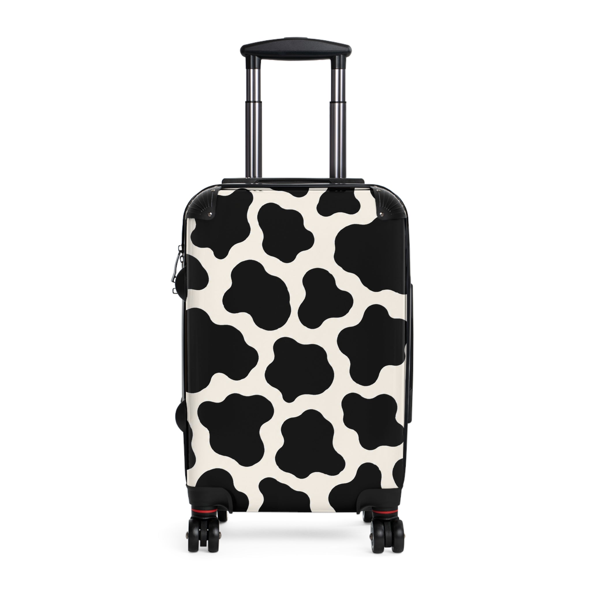 Cow Print Carry-On Suitcase — Black & White Animal Pattern Travel Luggage
