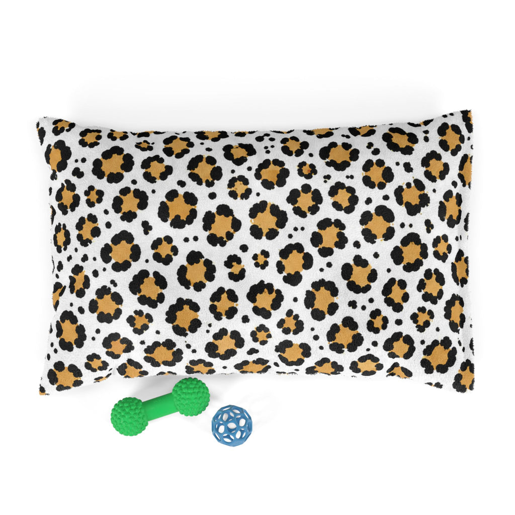 Leopard Print Pet Bed — Cozy Faux Fur Cushion for Dogs & Cats