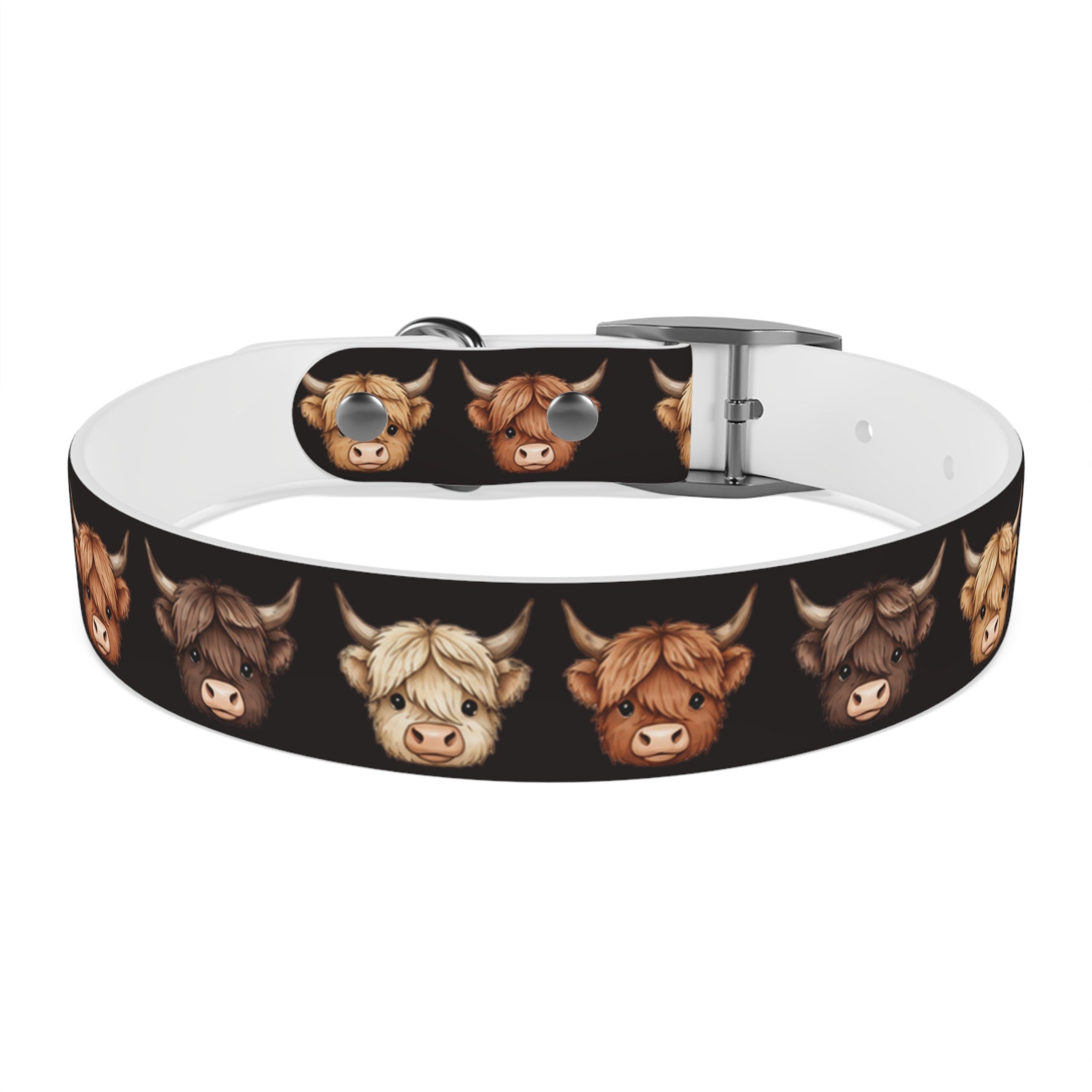 Highland Cow Dog Collar — Cute Scottish Cow Print Pet Collar