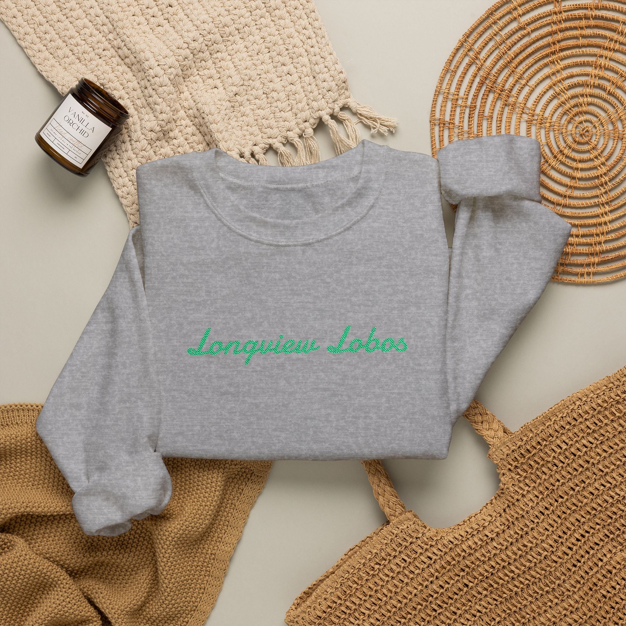 Longview Lobos Crewneck Sweatshirt — Embroidered School Spirit Pullover