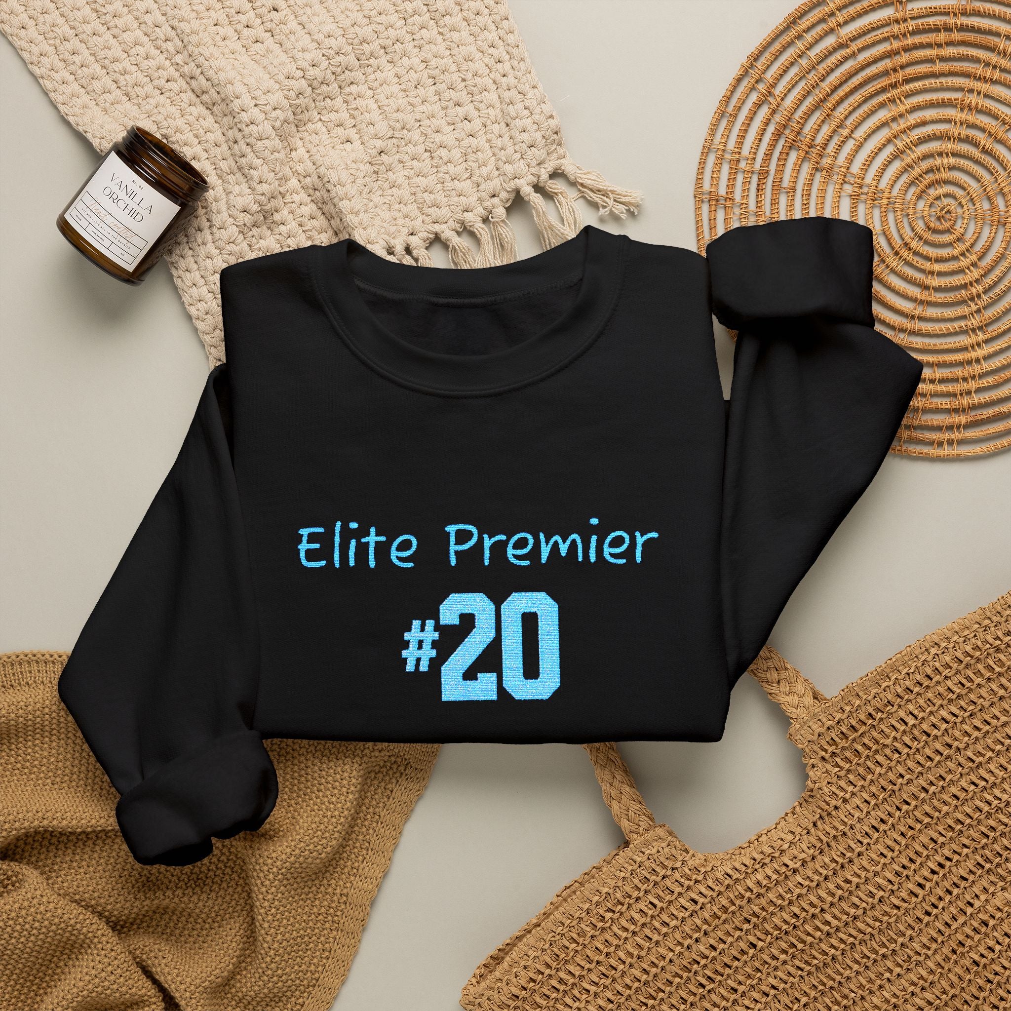Crewneck Sweatshirt — "Elite Premier 20" Light Blue Team Tribute