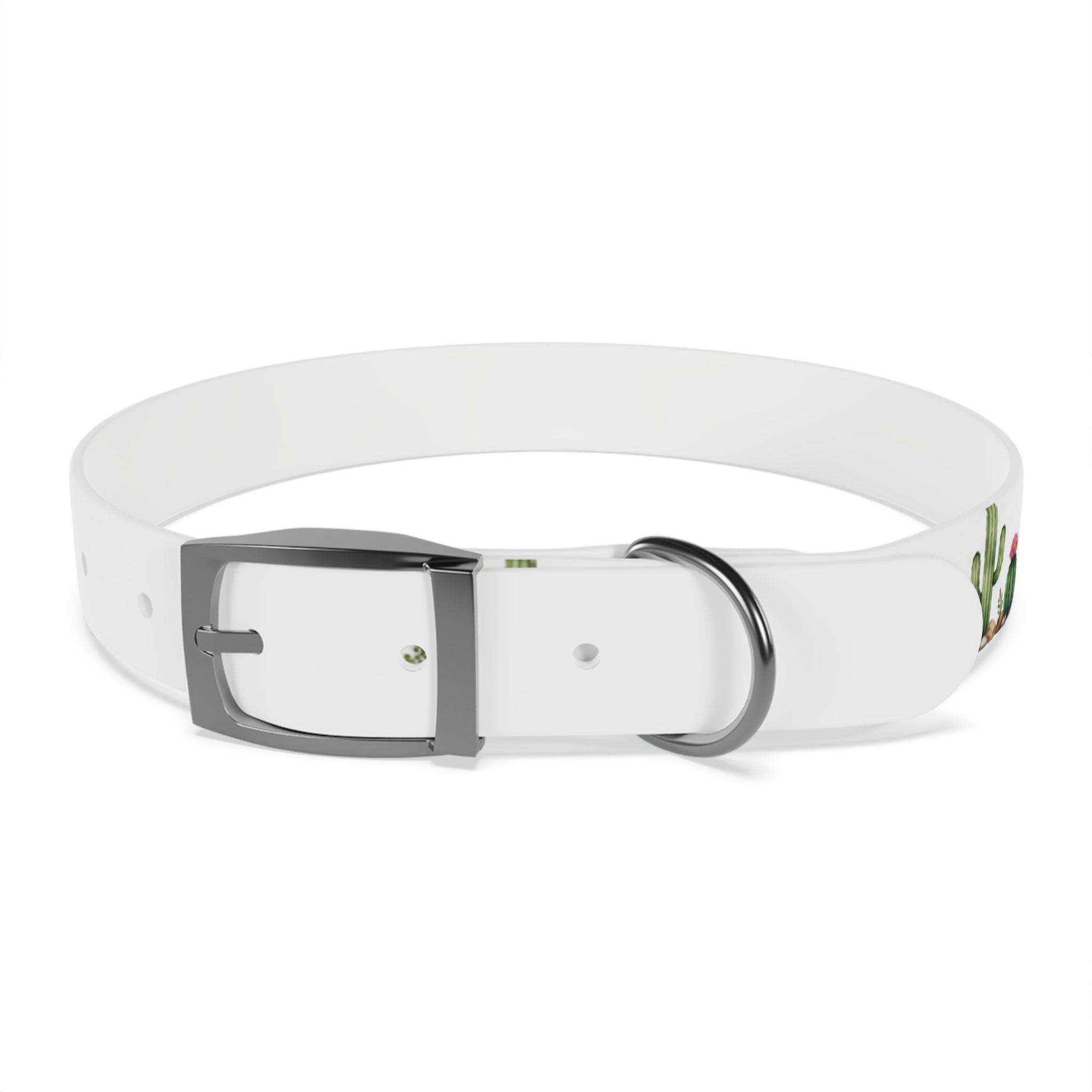 Cactus Garden Dog Collar — Watercolor Succulent Print for Small & Large Dogs
