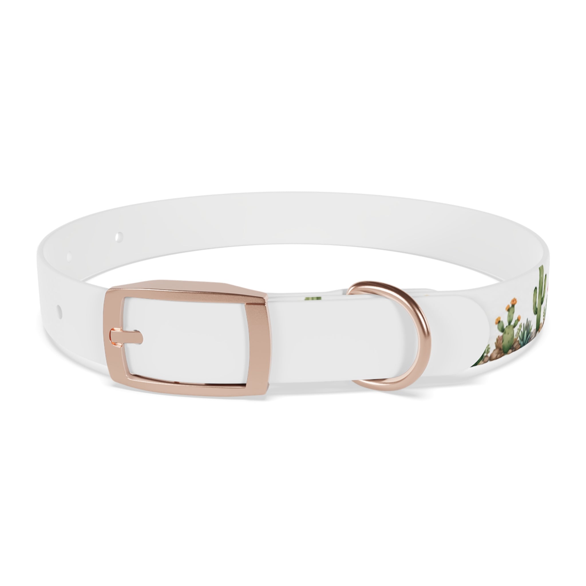 Cactus Garden Dog Collar — Watercolor Succulent Print for Small & Large Dogs