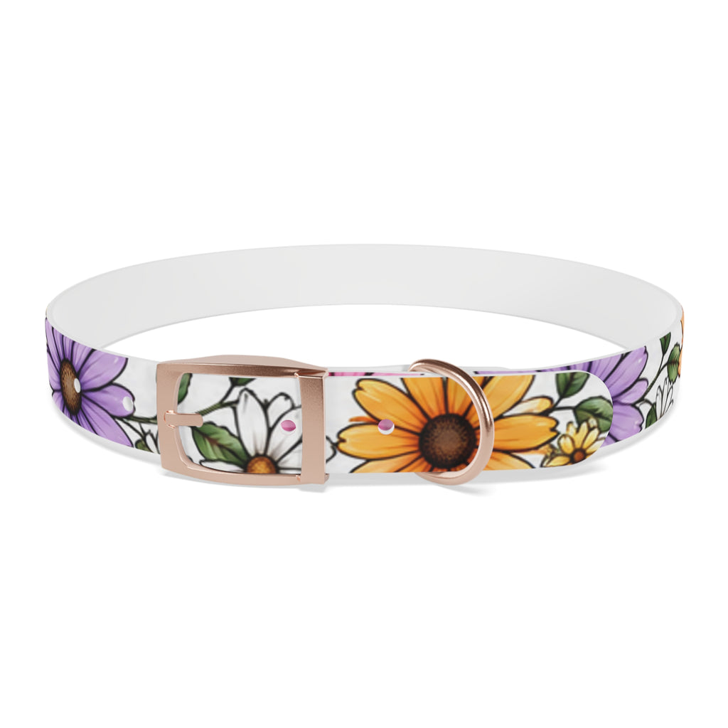Floral Daisy Dog Collar — Colorful Spring Flower Pet Collar