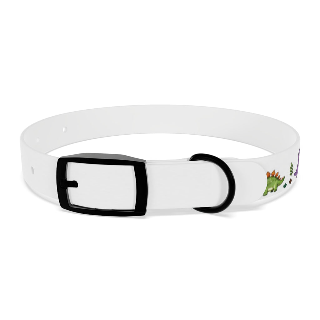 Cute Watercolor Dinosaurs Dog Collar – Adjustable Pet Collar with Colorful Dino Pattern