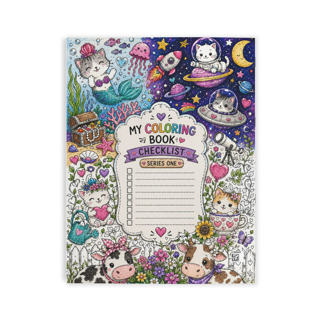 My Coloring Book Checklist — Cute Cow & Cat Adventure Coloring Book