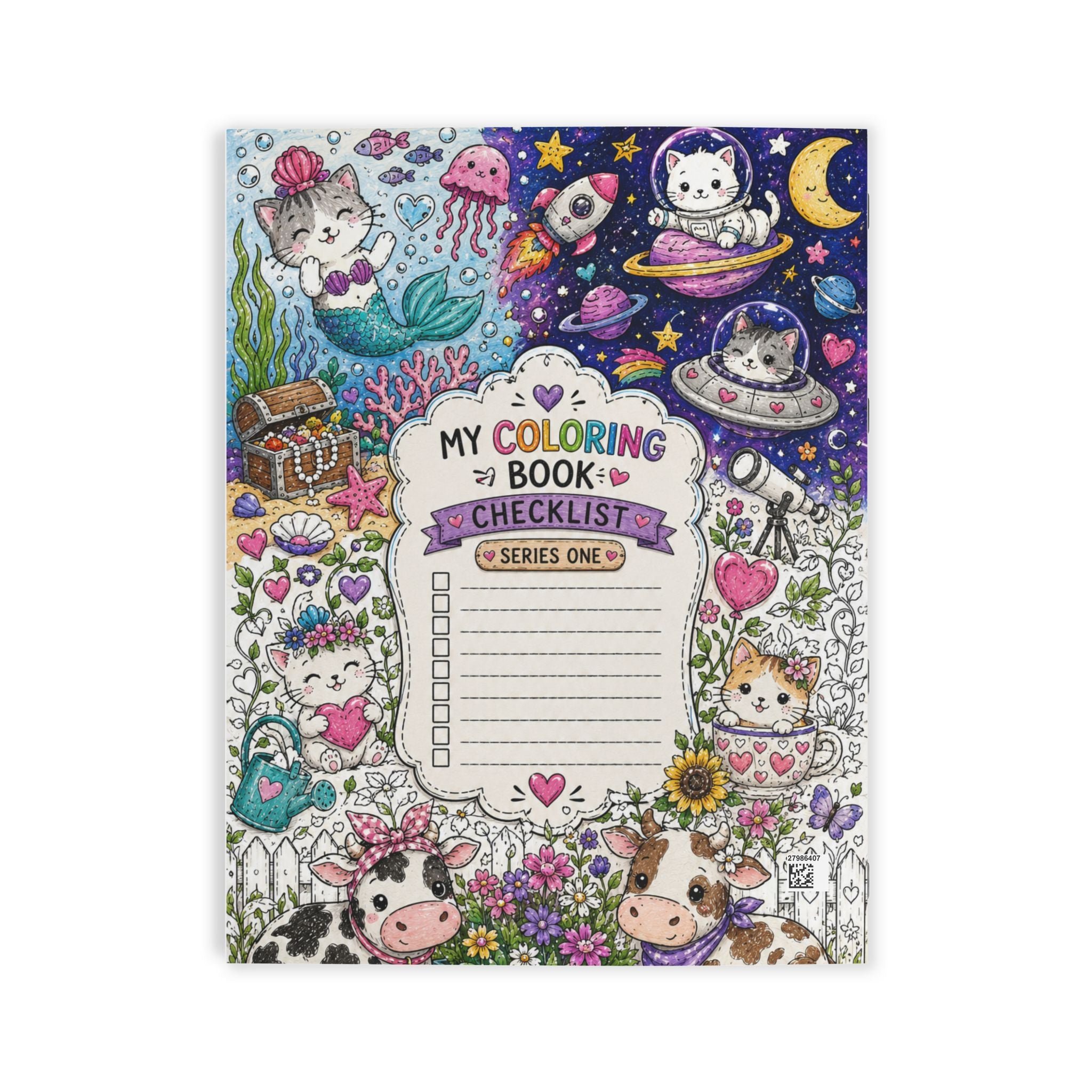 My Coloring Book Checklist — Cute Cow & Cat Adventure Coloring Book
