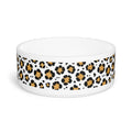 Leopard Print Ceramic Pet Bowl — Stylish Water & Food Dish for Cats & Small Dogs