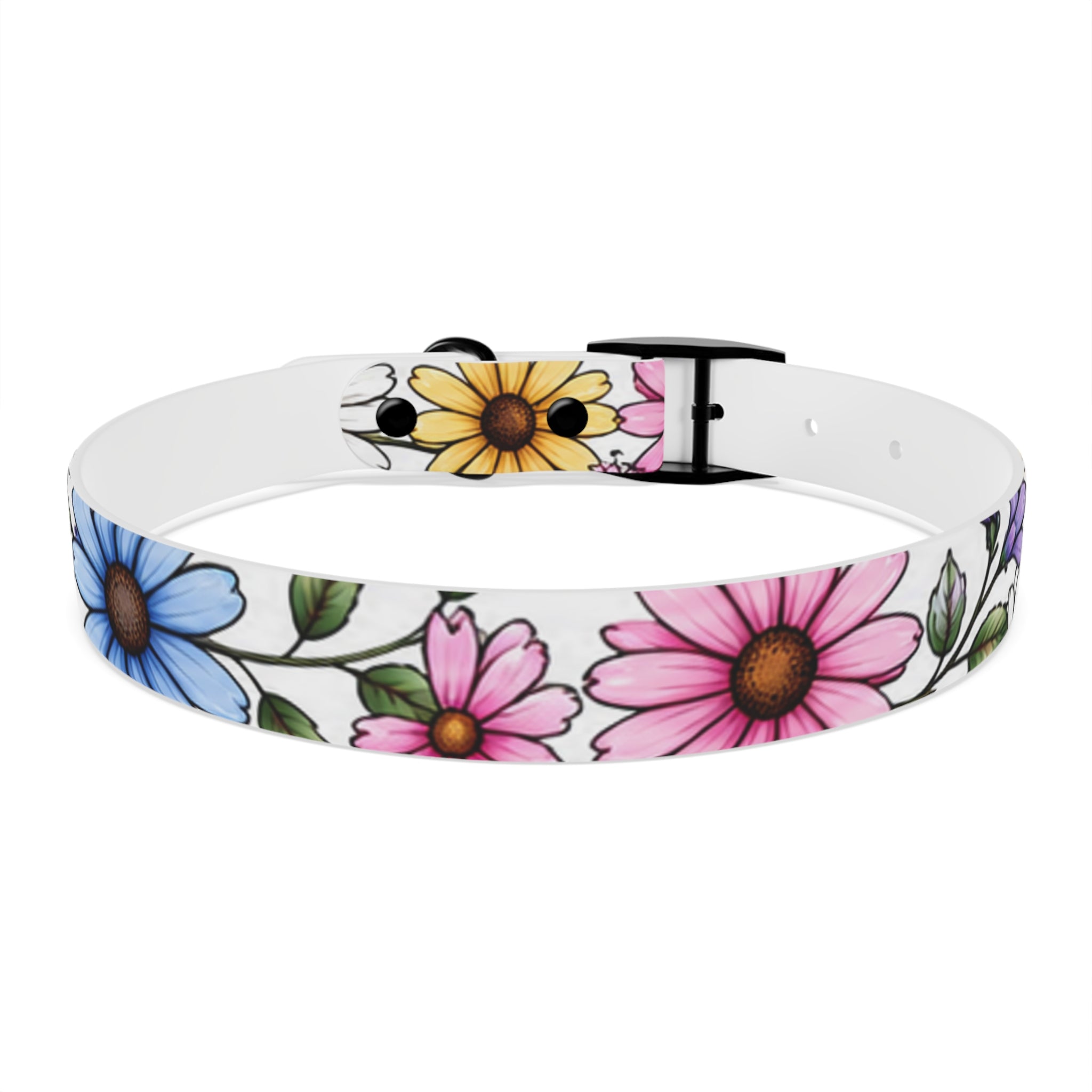 Floral Daisy Dog Collar — Colorful Spring Flower Pet Collar