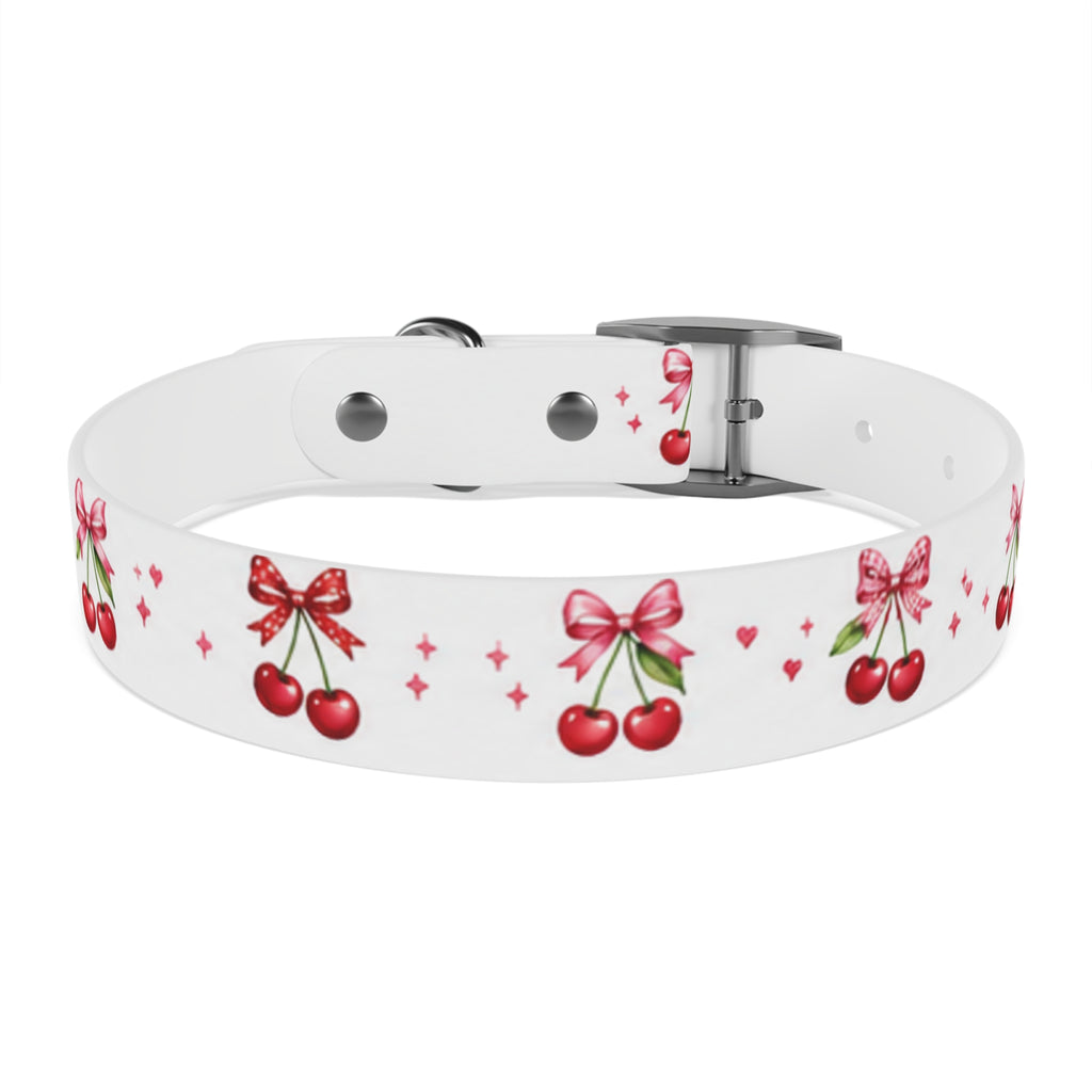 Cherry Bow Dog Collar — Cute Red Cherries Pattern Collar for Small & Medium Dogs