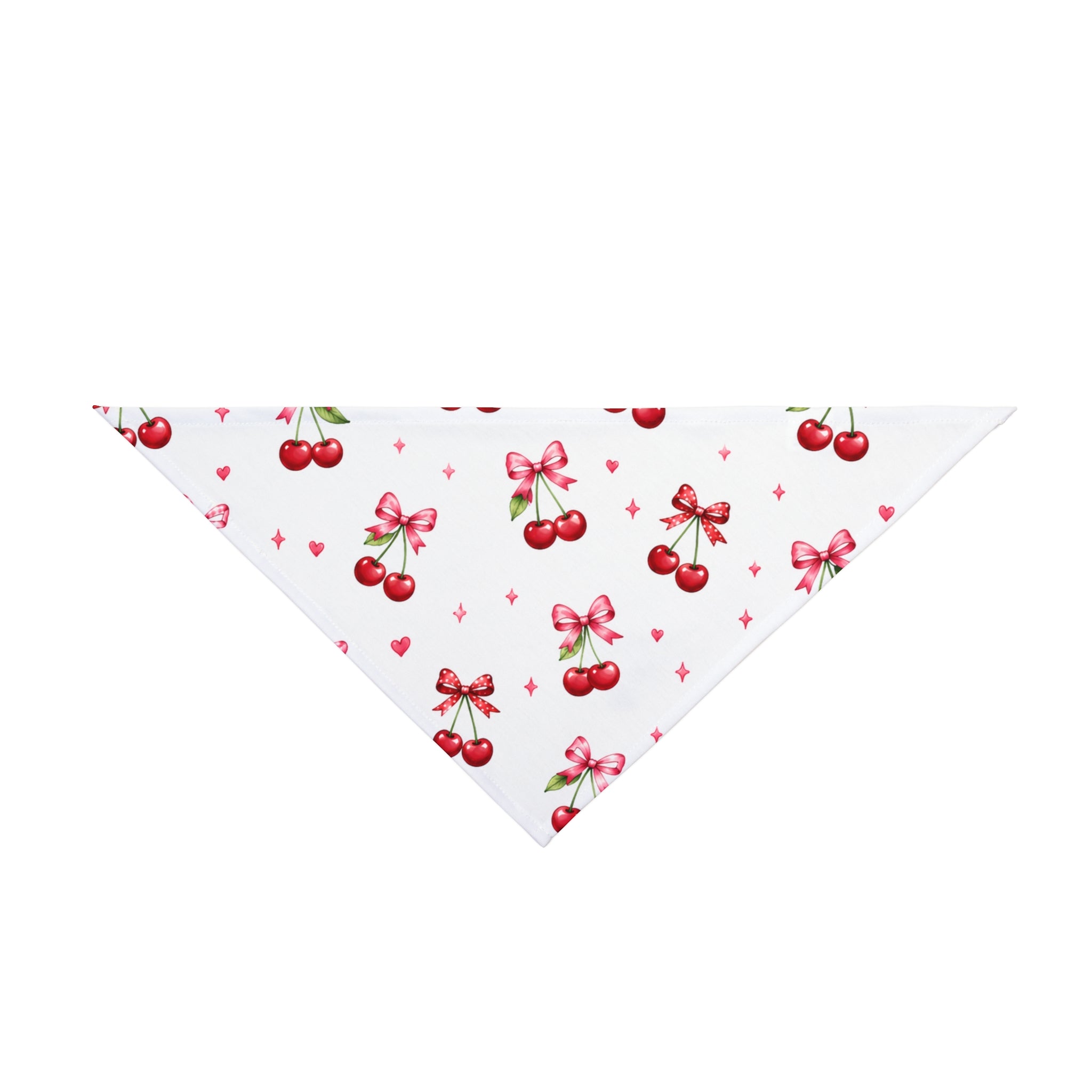 Cherry Bow Pet Bandana — Cute Pink Cherry Pattern Dog & Cat Accessory