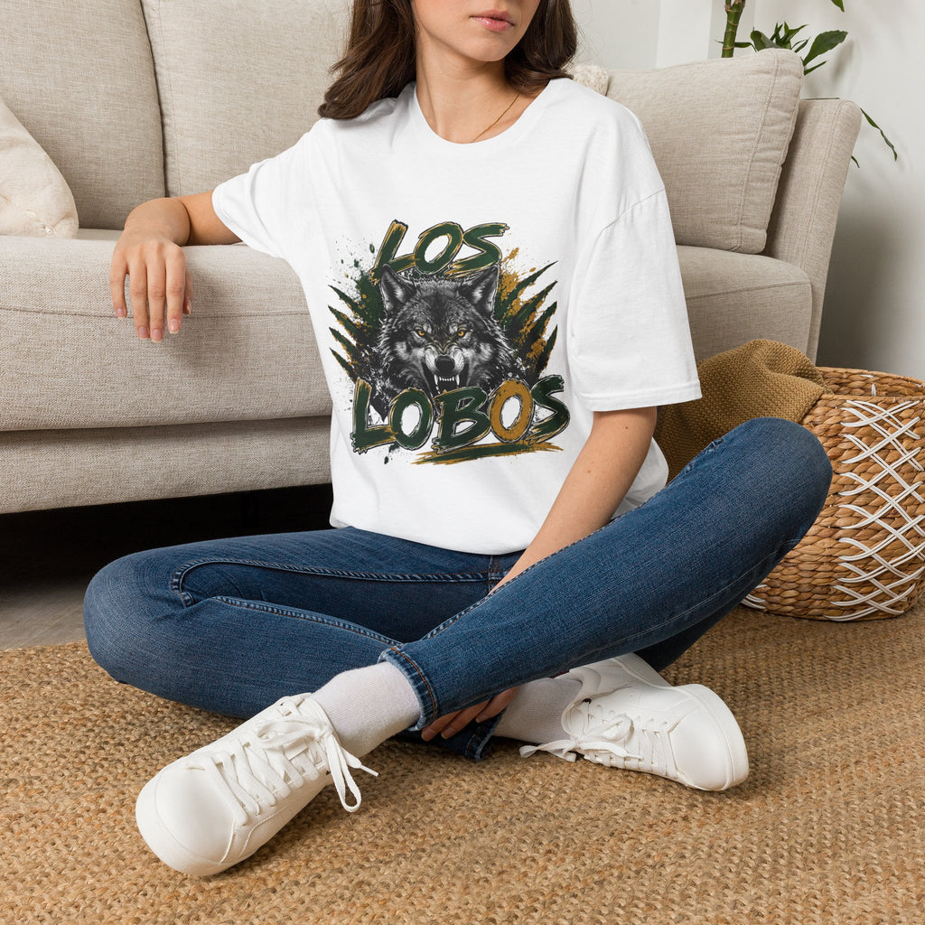 Los Lobos Wolf T-Shirt — Bold Graphic Spanish Text Tee