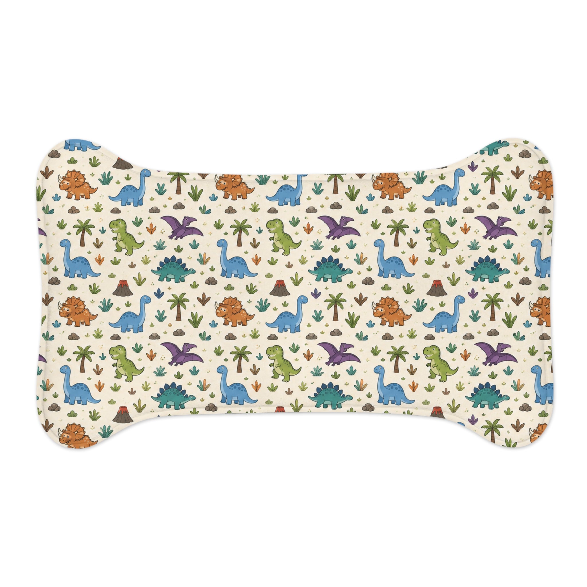 Dinosaur Print Pet Feeding Mat – Non-Slip Food & Water Placemat for Dogs & Cats
