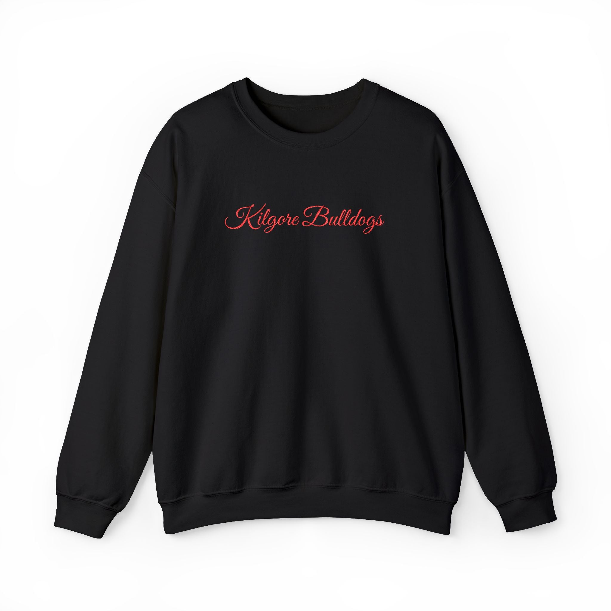 Crewneck Sweatshirt — 'Kilgore Bulldogs' Script Logo, Soft Casual School Spirit Pullover