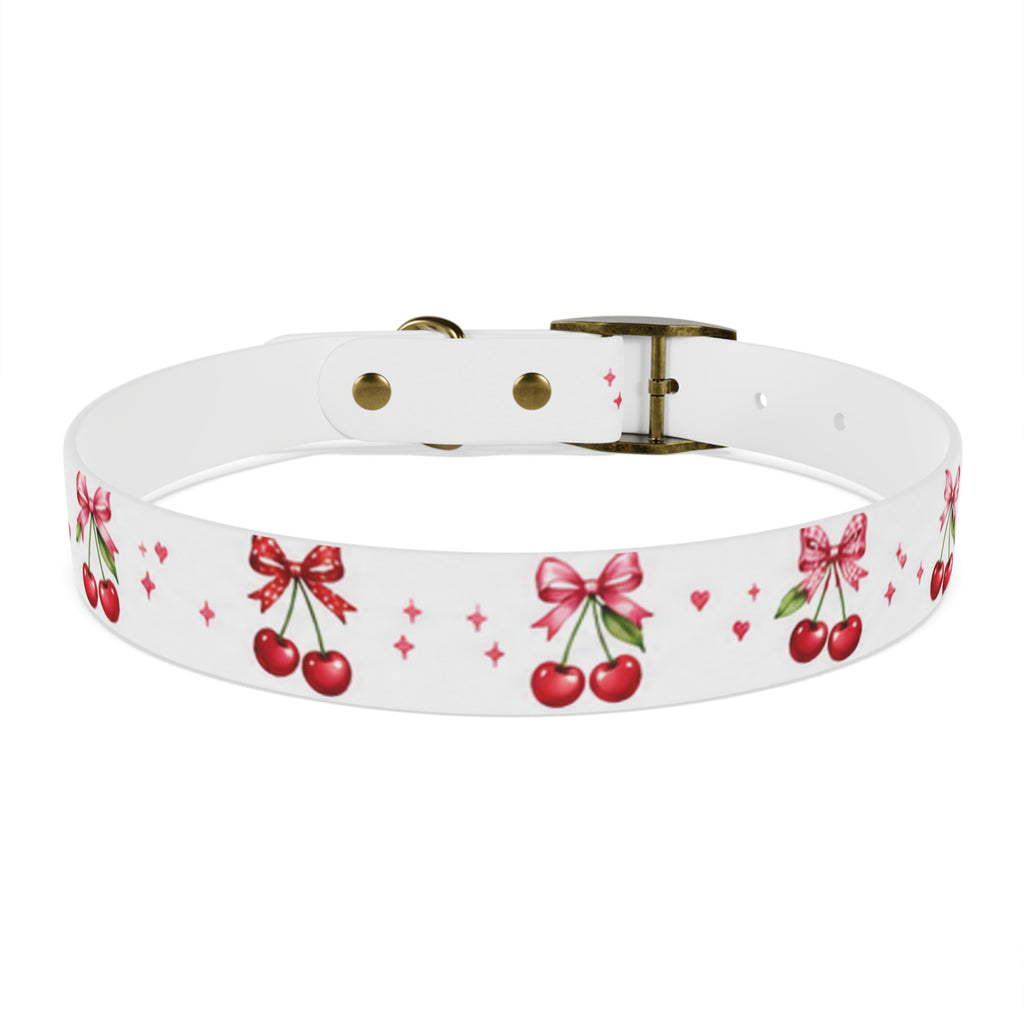 Cherry Bow Dog Collar — Cute Red Cherries Pattern Collar for Small & Medium Dogs