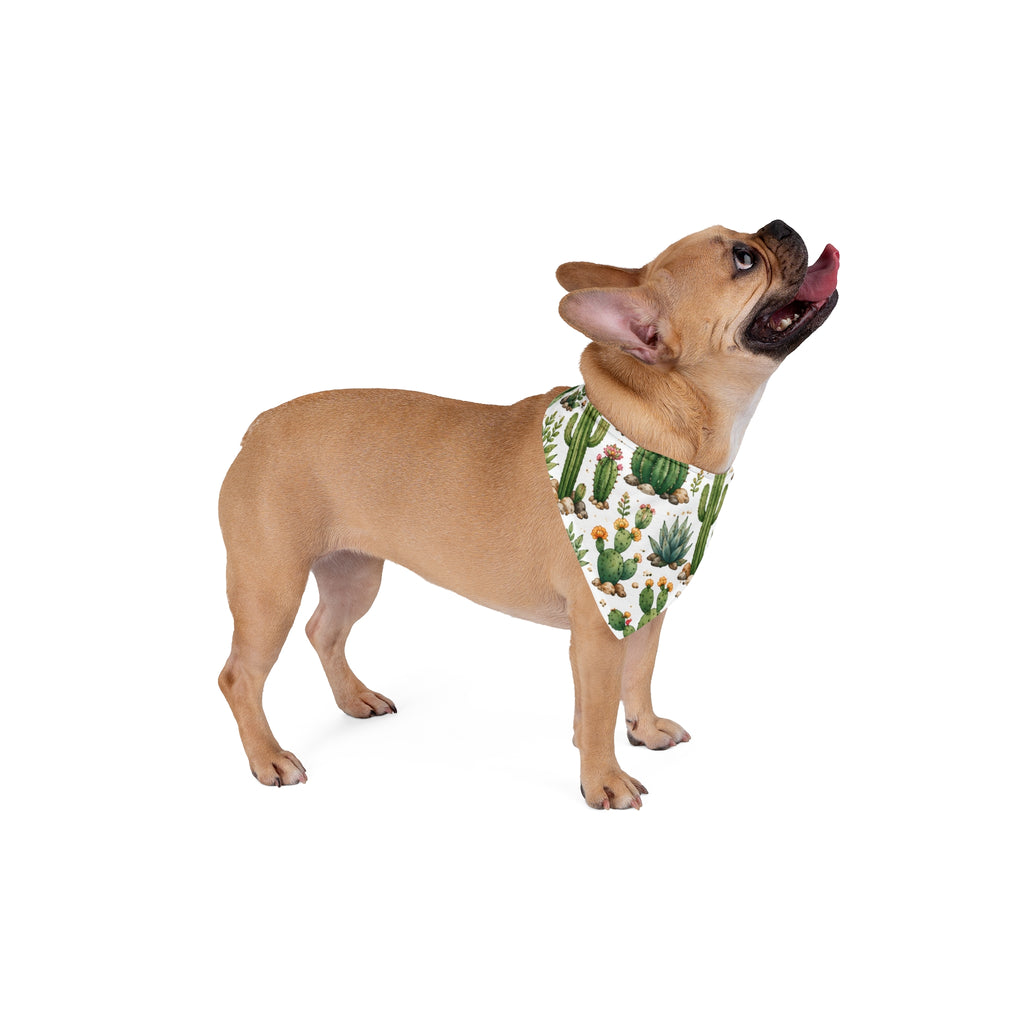 Cactus Pattern Pet Bandana — Desert Succulent Dog & Cat Accessory