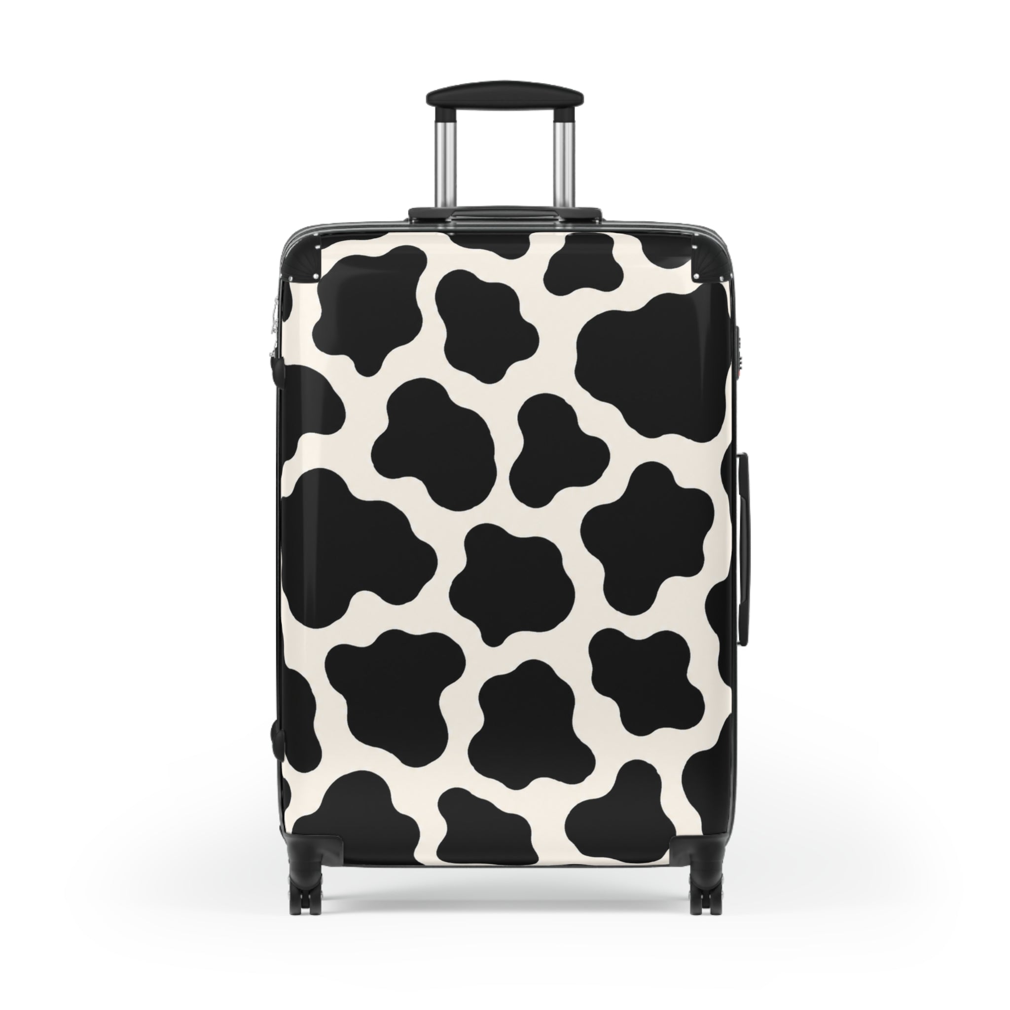 Cow Print Carry-On Suitcase — Black & White Animal Pattern Travel Luggage