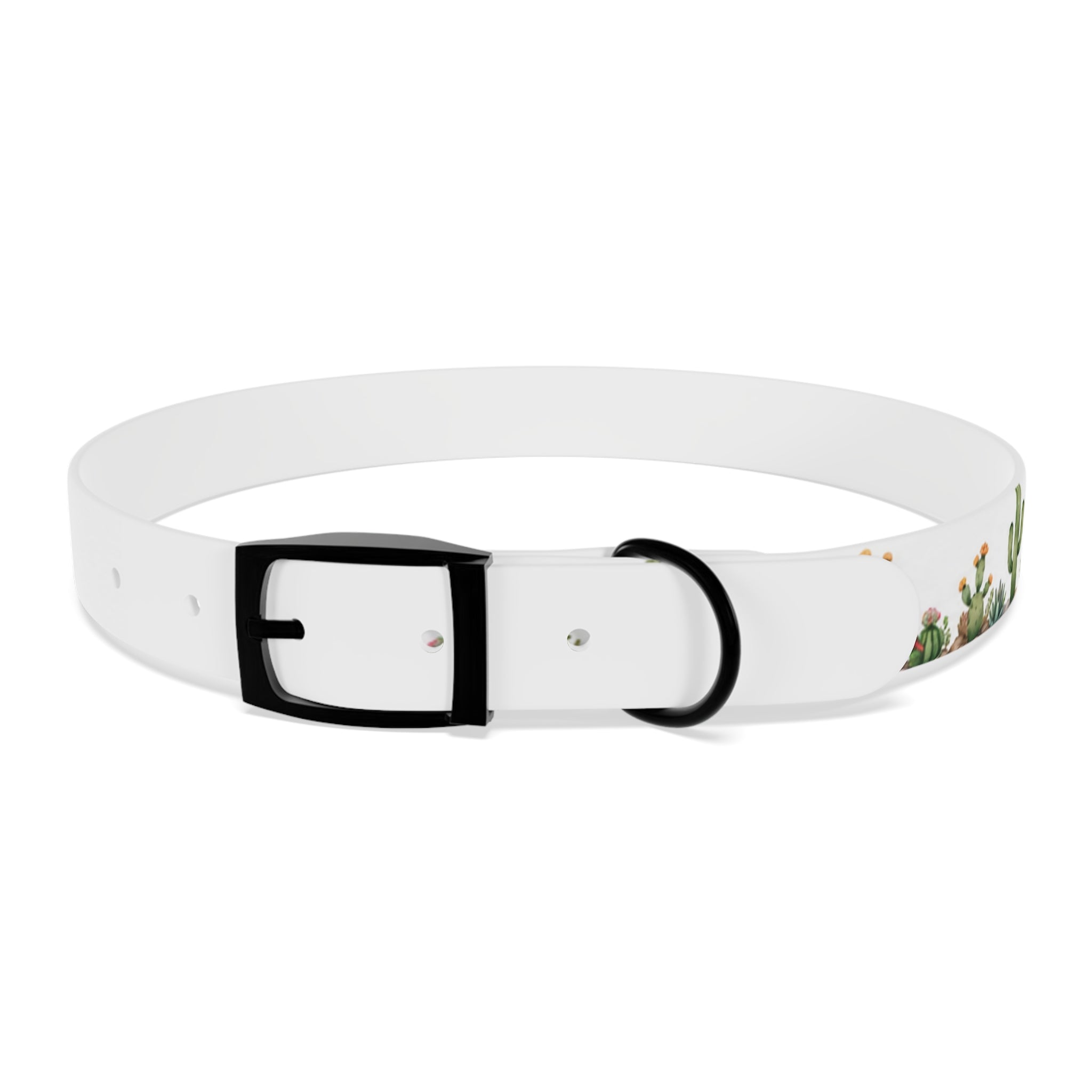Cactus Garden Dog Collar — Watercolor Succulent Print for Small & Large Dogs