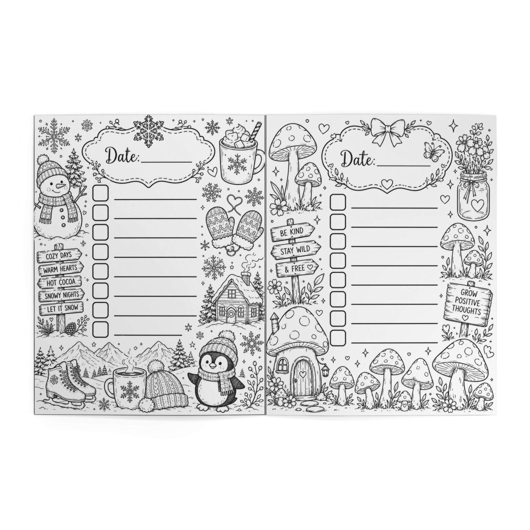 My Coloring Book Checklist — Cute Cow & Cat Adventure Coloring Book