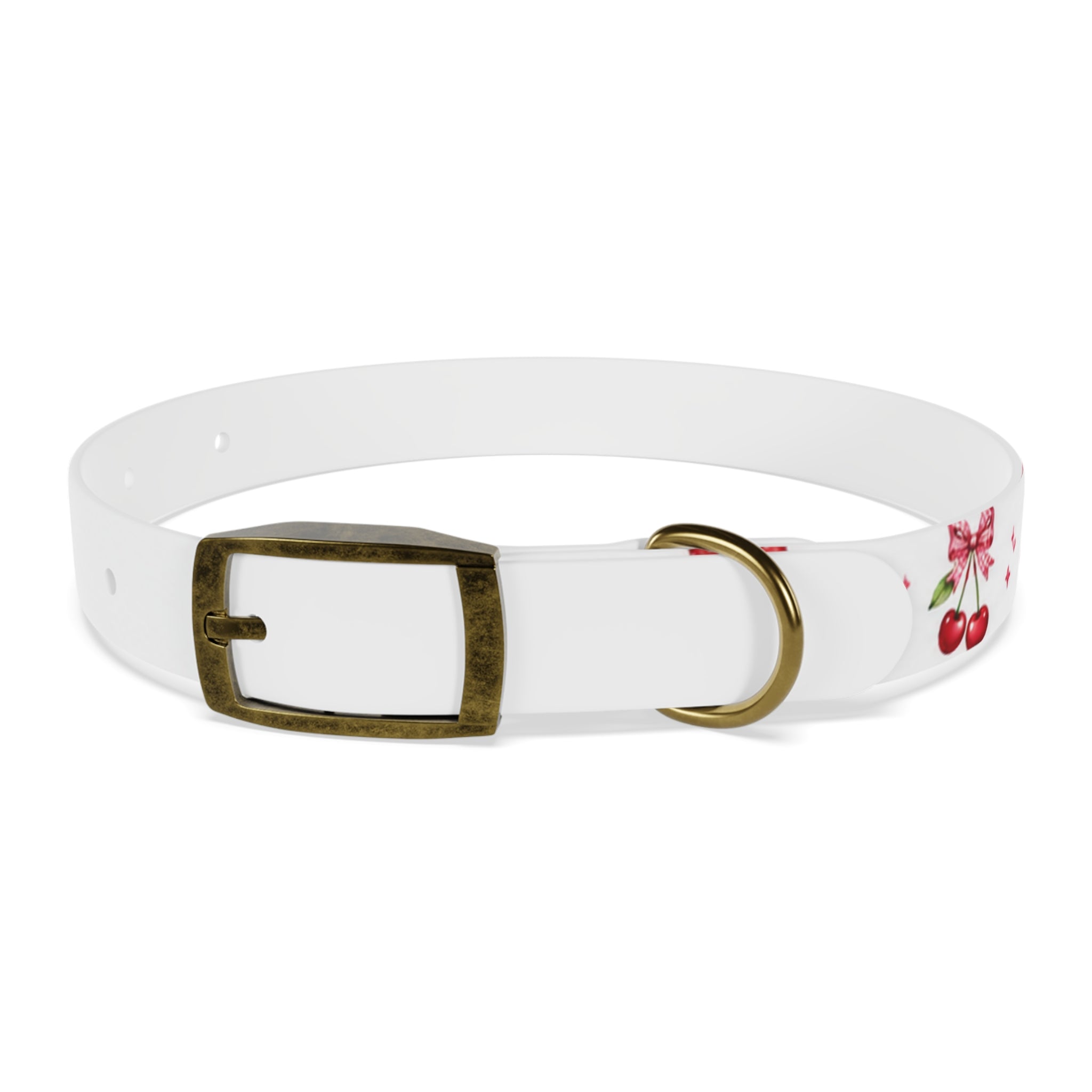Cherry Bow Dog Collar — Cute Red Cherries Pattern Collar for Small & Medium Dogs