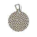 Leopard Print Pet Tag — Round Personalized ID Tag for Dogs & Cats