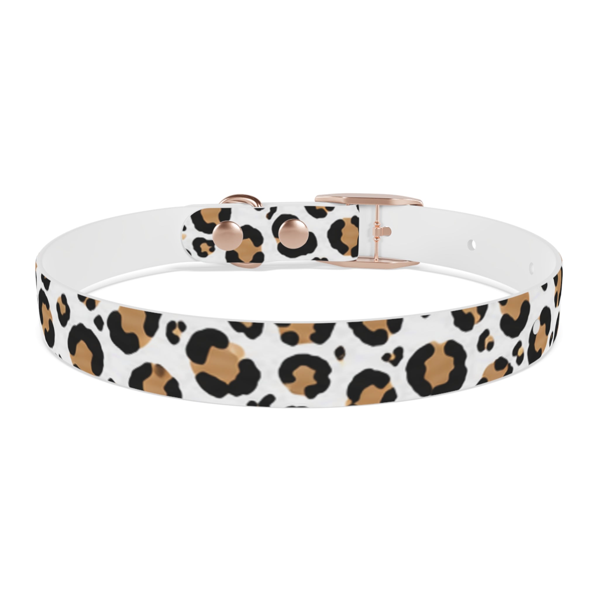 Leopard Print Dog Collar — Stylish Tan & Black Pattern for Small to Large Dogs