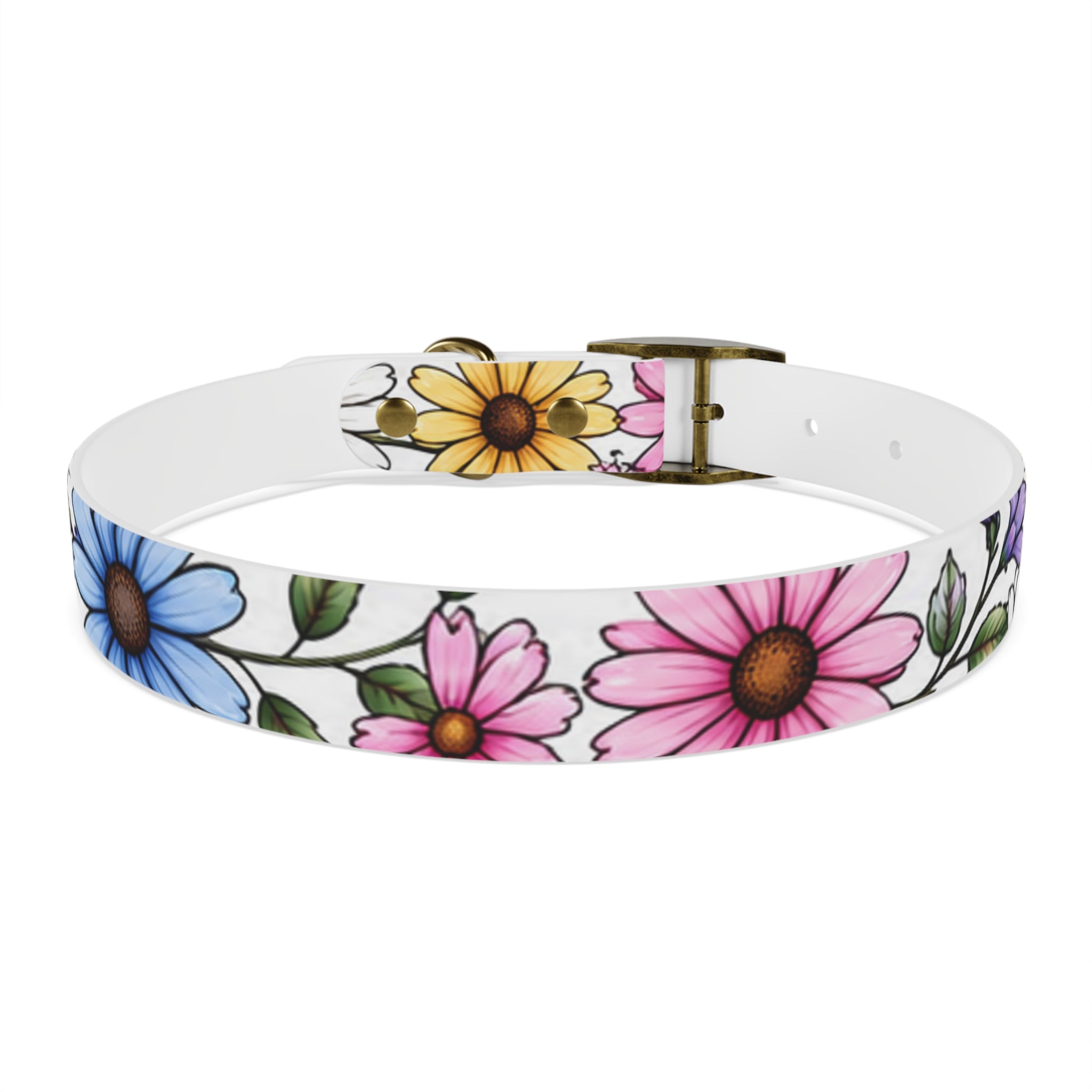 Floral Daisy Dog Collar — Colorful Spring Flower Pet Collar