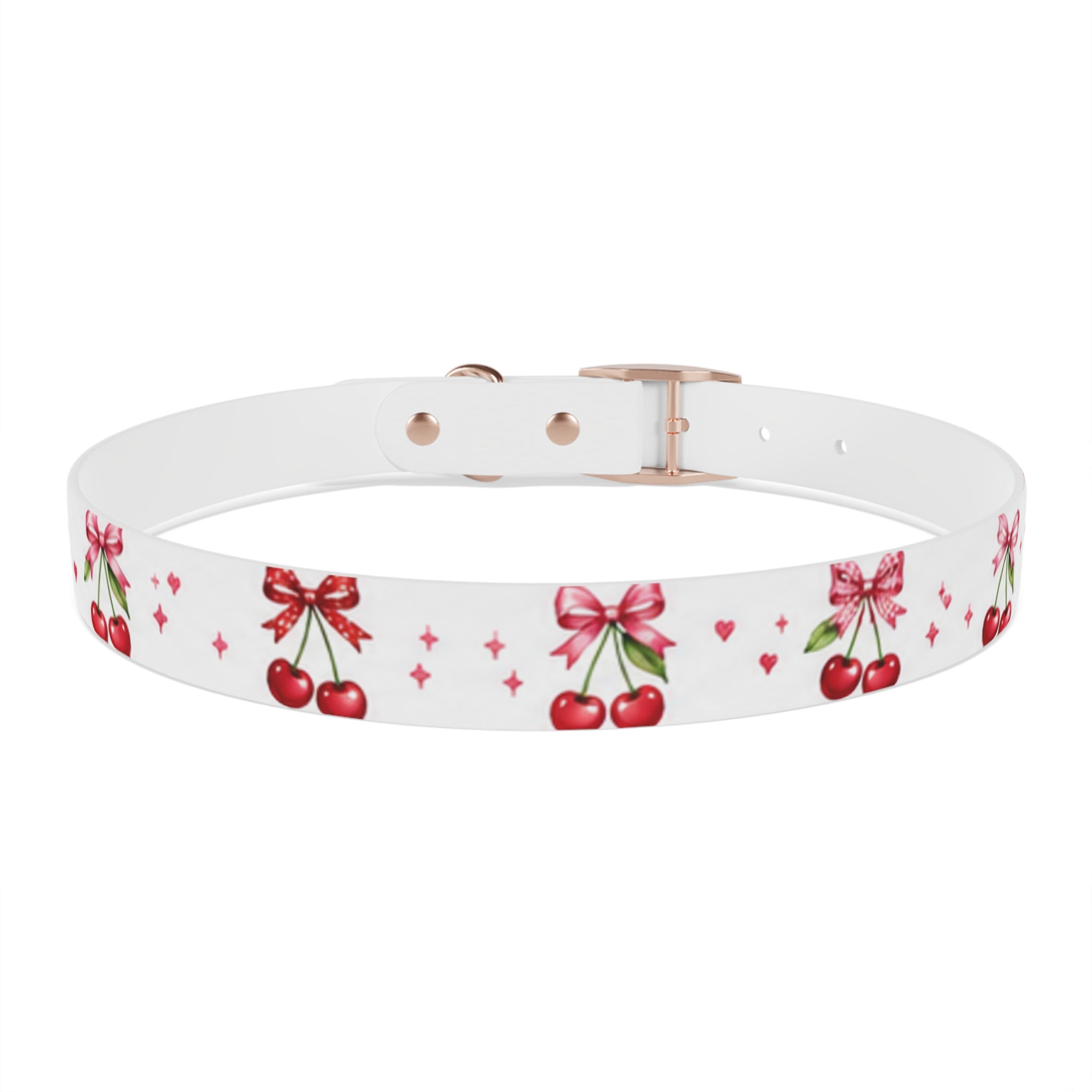 Cherry Bow Dog Collar — Cute Red Cherries Pattern Collar for Small & Medium Dogs