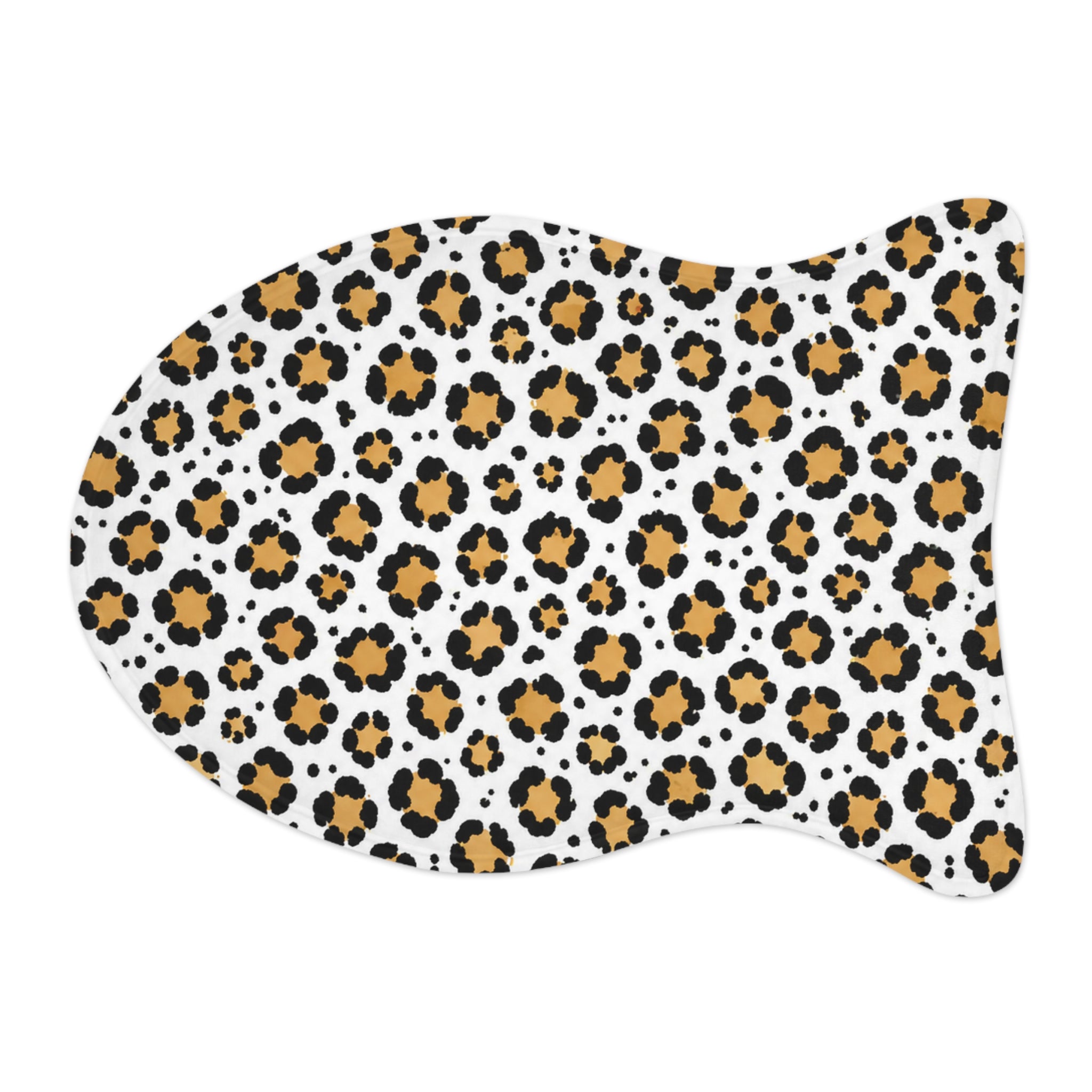 Leopard Print Pet Feeding Mat — Non-Slip Bone-Shaped Cat & Dog Placemat