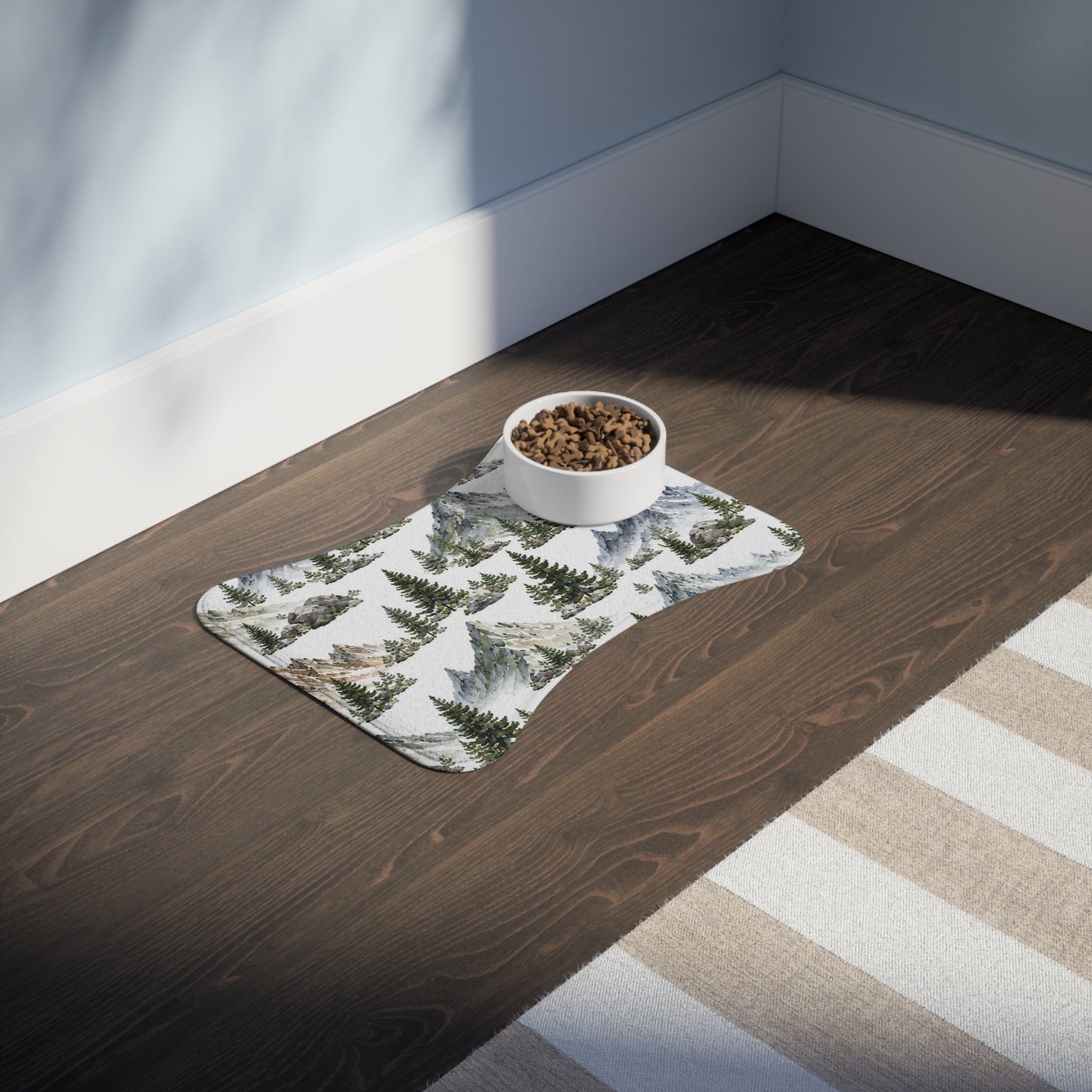 Mountain Pines Pet Feeding Mat — Waterproof, Non-Slip Dog & Cat Placemat