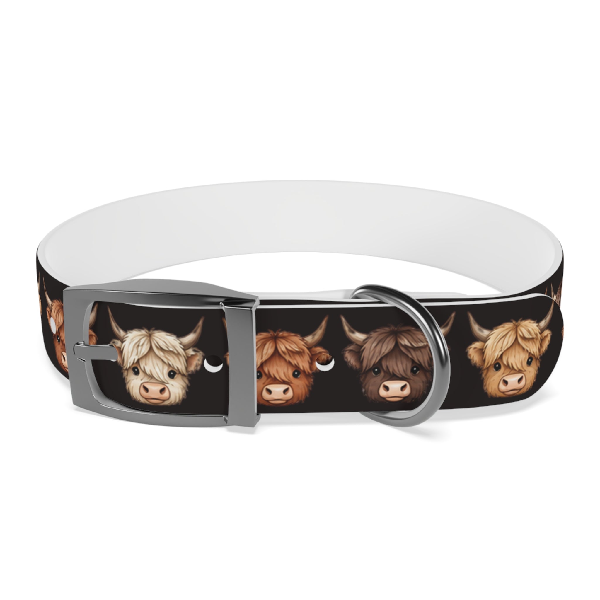 Highland Cow Dog Collar — Cute Scottish Cow Print Pet Collar