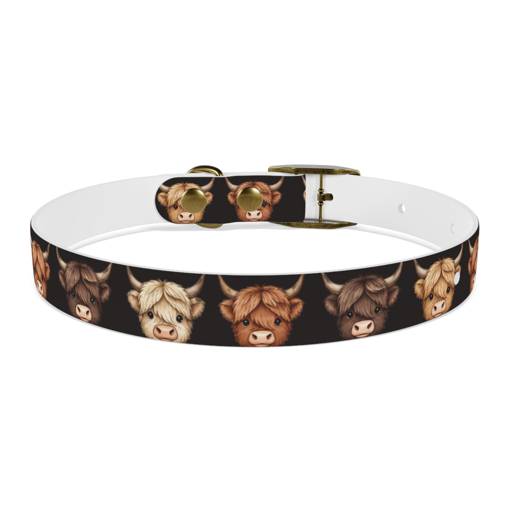 Highland Cow Dog Collar — Cute Scottish Cow Print Pet Collar