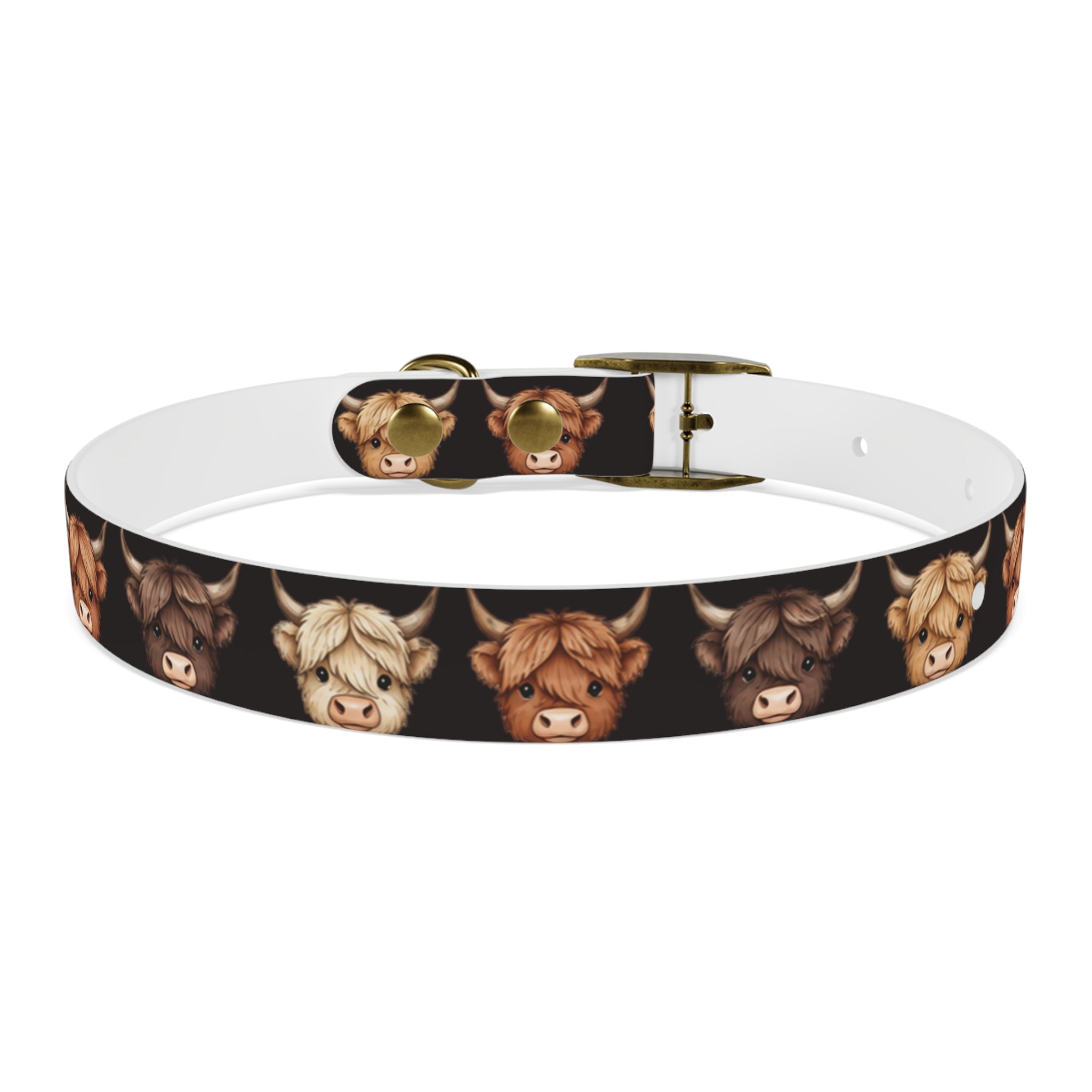 Highland Cow Dog Collar — Cute Scottish Cow Print Pet Collar