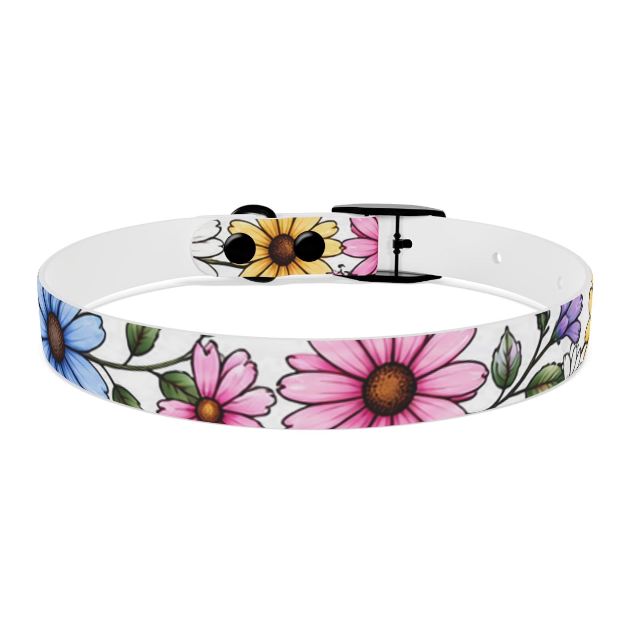 Floral Daisy Dog Collar — Colorful Spring Flower Pet Collar