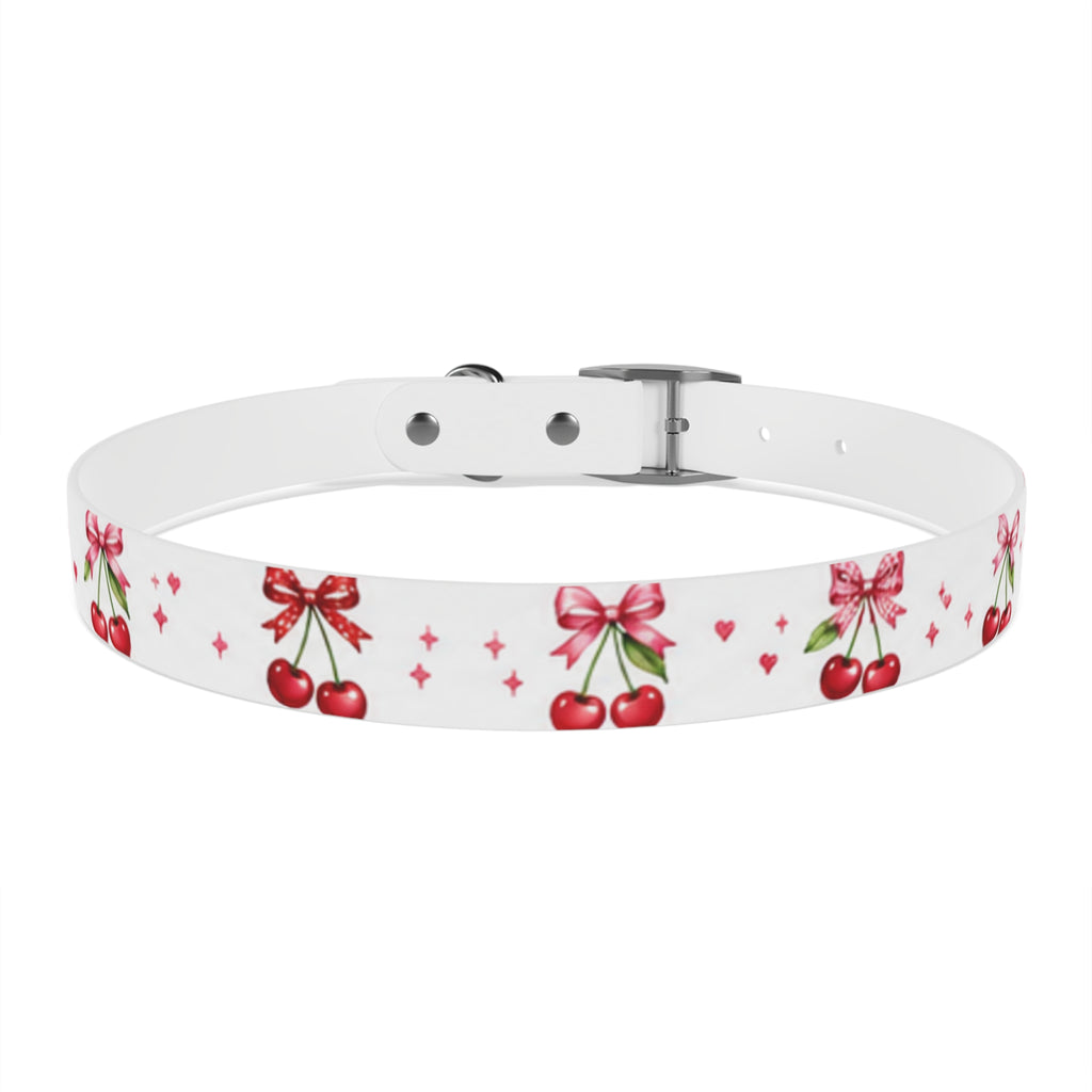 Cherry Bow Dog Collar — Cute Red Cherries Pattern Collar for Small & Medium Dogs