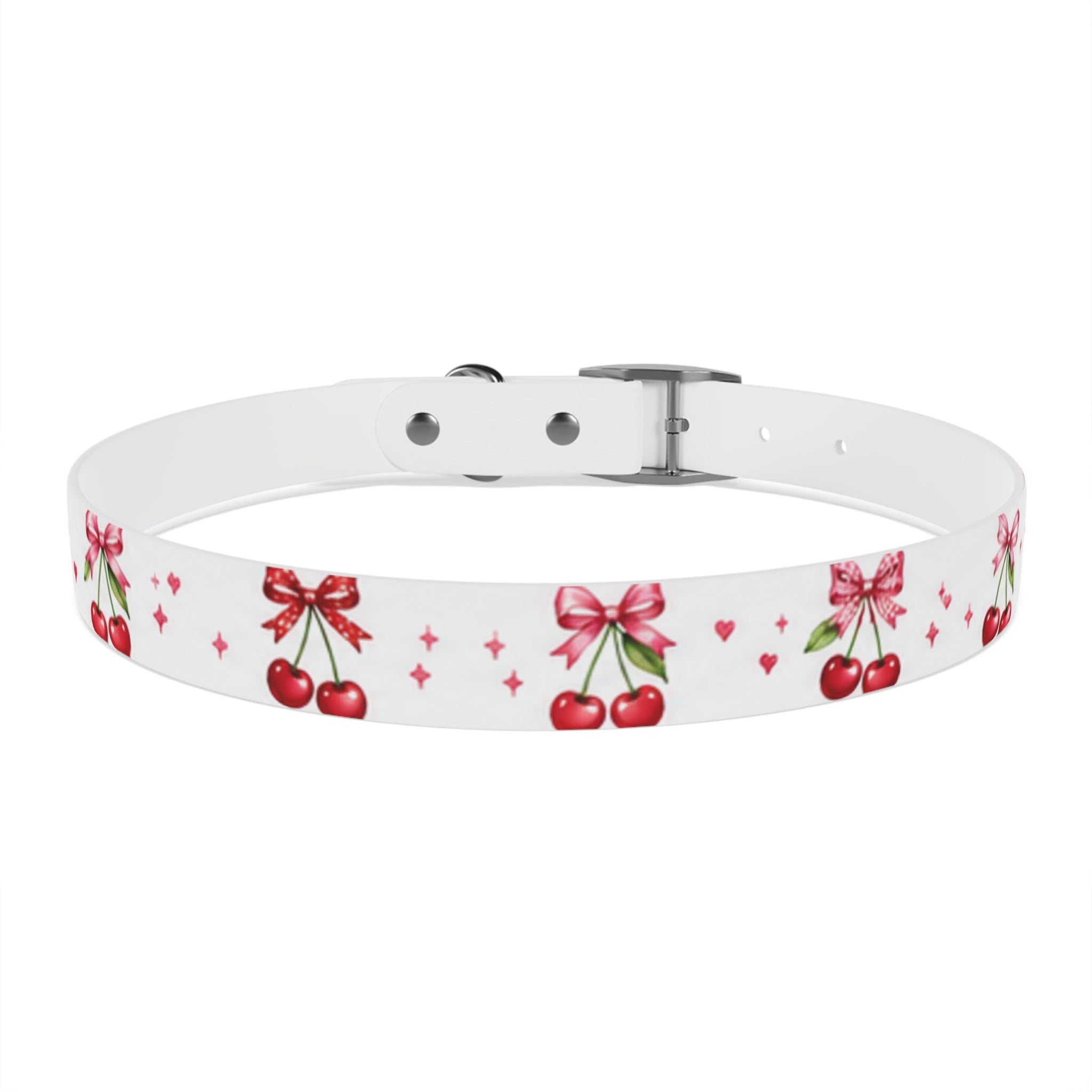 Cherry Bow Dog Collar — Cute Red Cherries Pattern Collar for Small & Medium Dogs