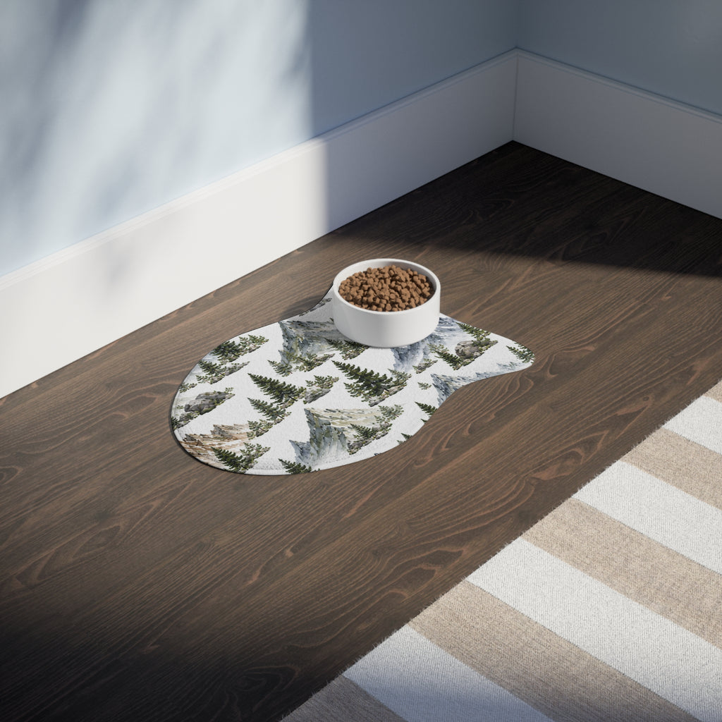 Mountain Pines Pet Feeding Mat — Waterproof, Non-Slip Dog & Cat Placemat