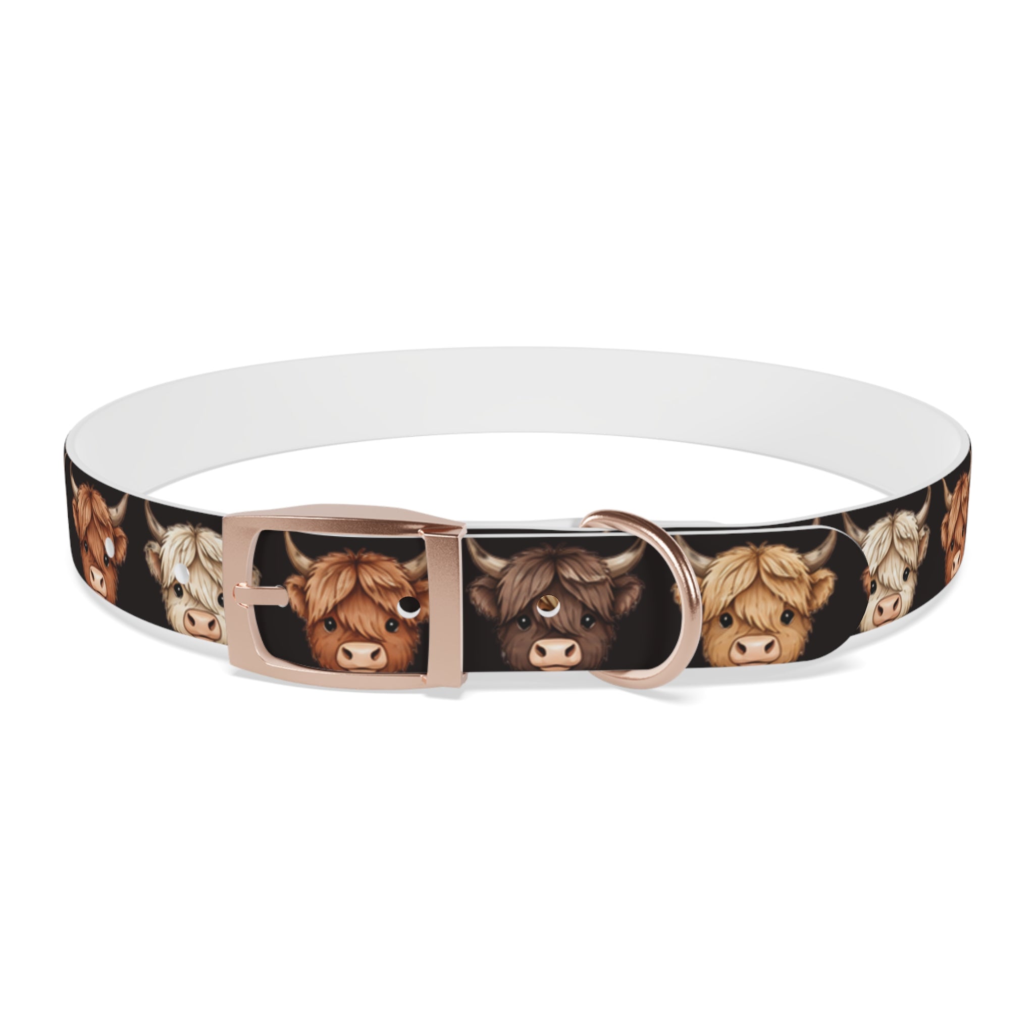 Highland Cow Dog Collar — Cute Scottish Cow Print Pet Collar