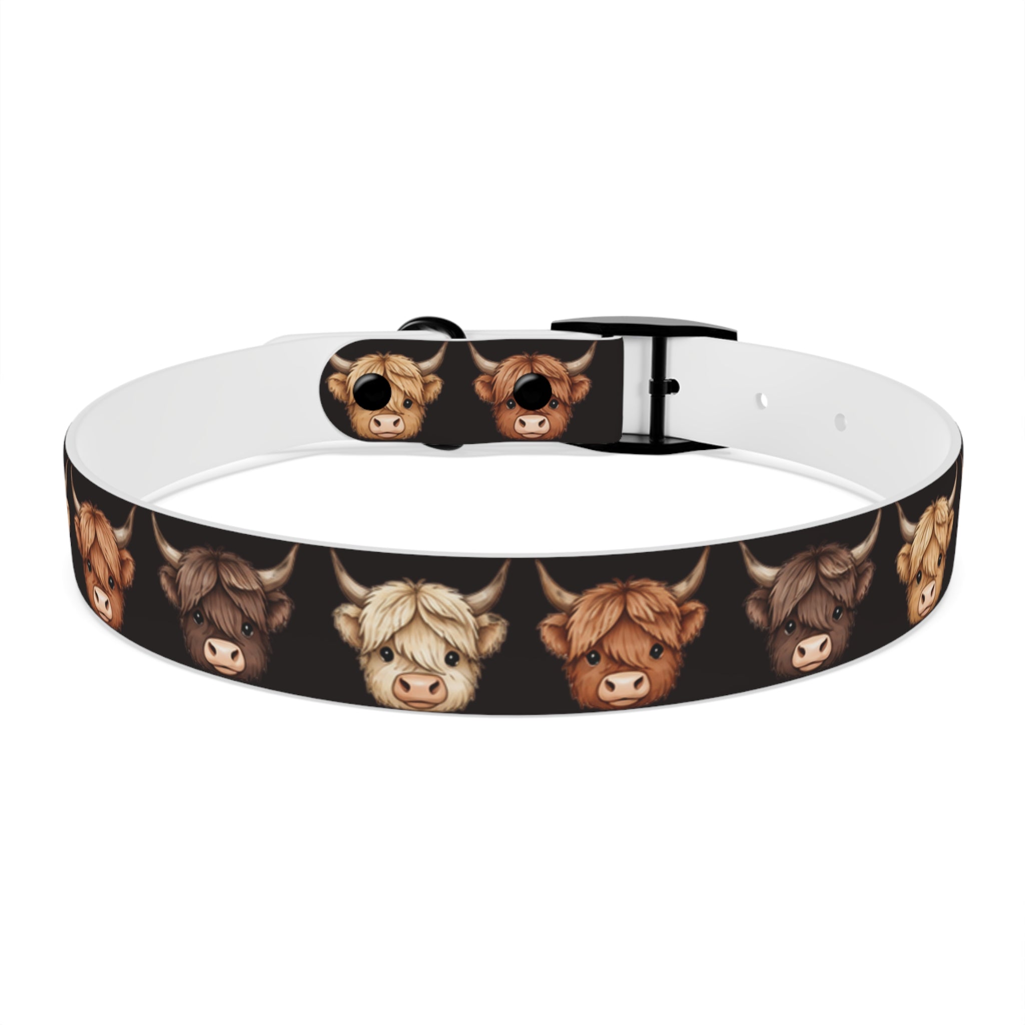 Highland Cow Dog Collar — Cute Scottish Cow Print Pet Collar