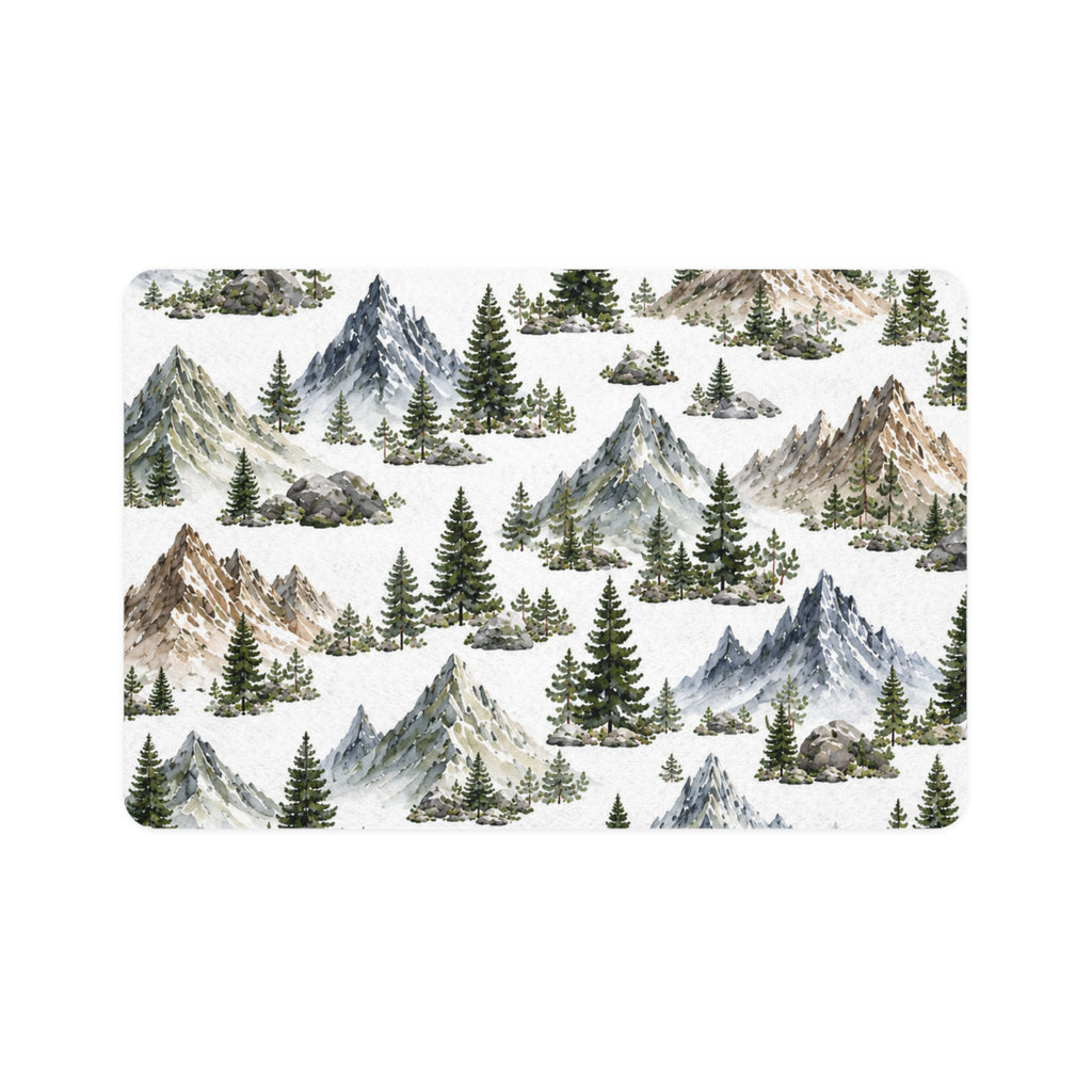 Mountain Pines Pet Food Mat (12x18) - Scenic Outdoor Dog & Cat Feeding Mat