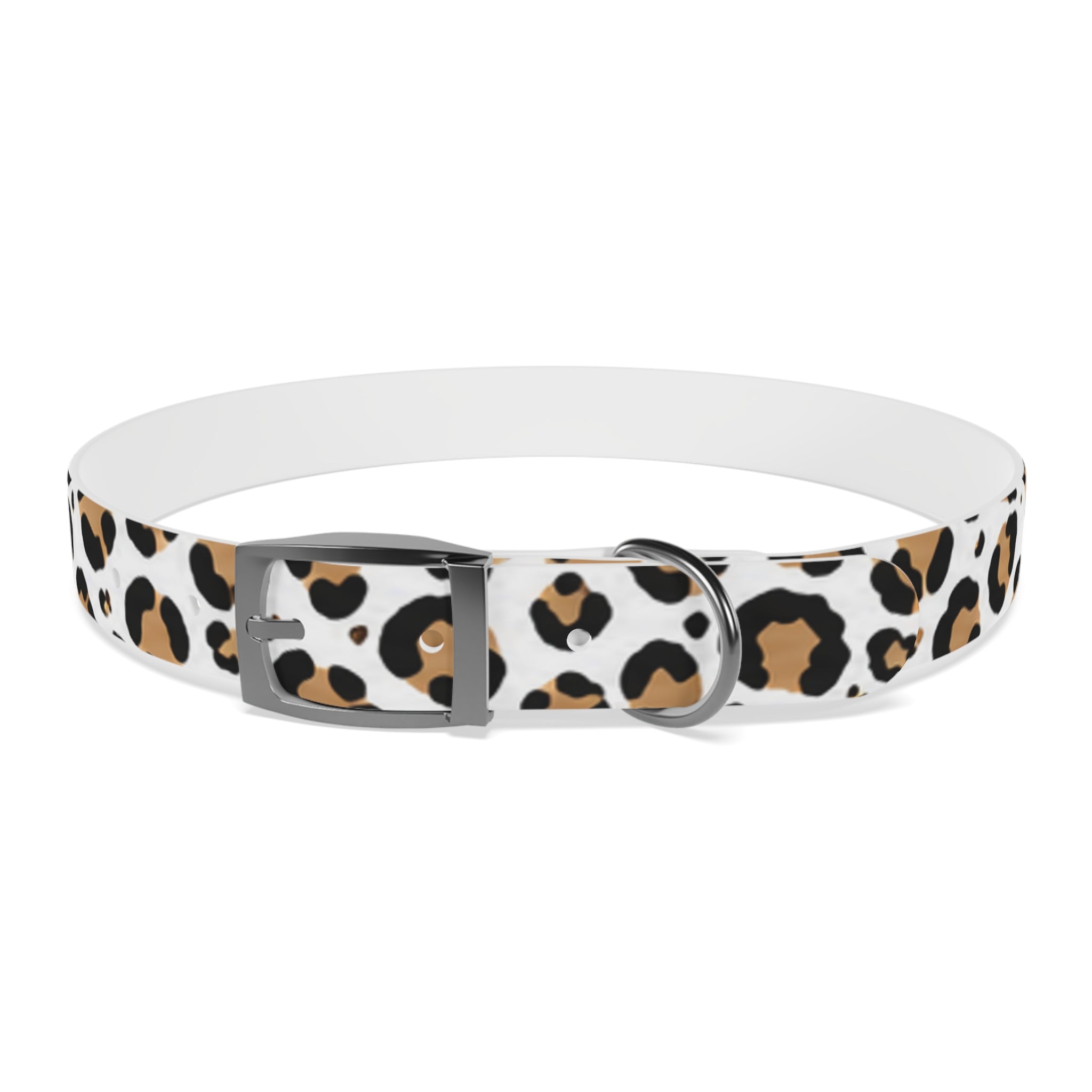 Leopard Print Dog Collar — Stylish Tan & Black Pattern for Small to Large Dogs