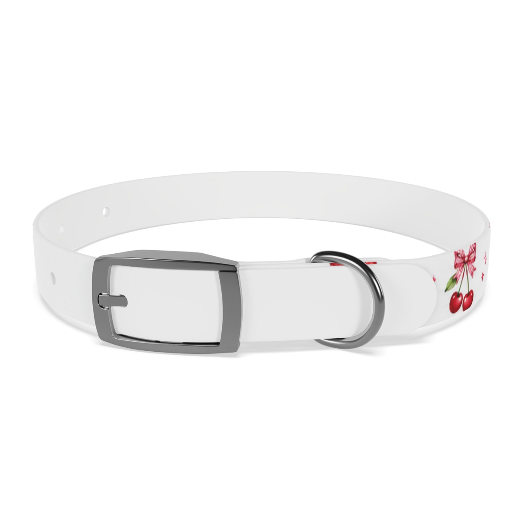 Cherry Bow Dog Collar — Cute Red Cherries Pattern Collar for Small & Medium Dogs