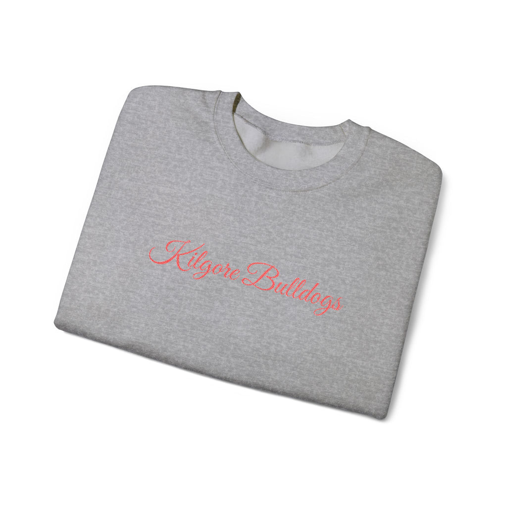 Crewneck Sweatshirt — 'Kilgore Bulldogs' Script Logo, Soft Casual School Spirit Pullover