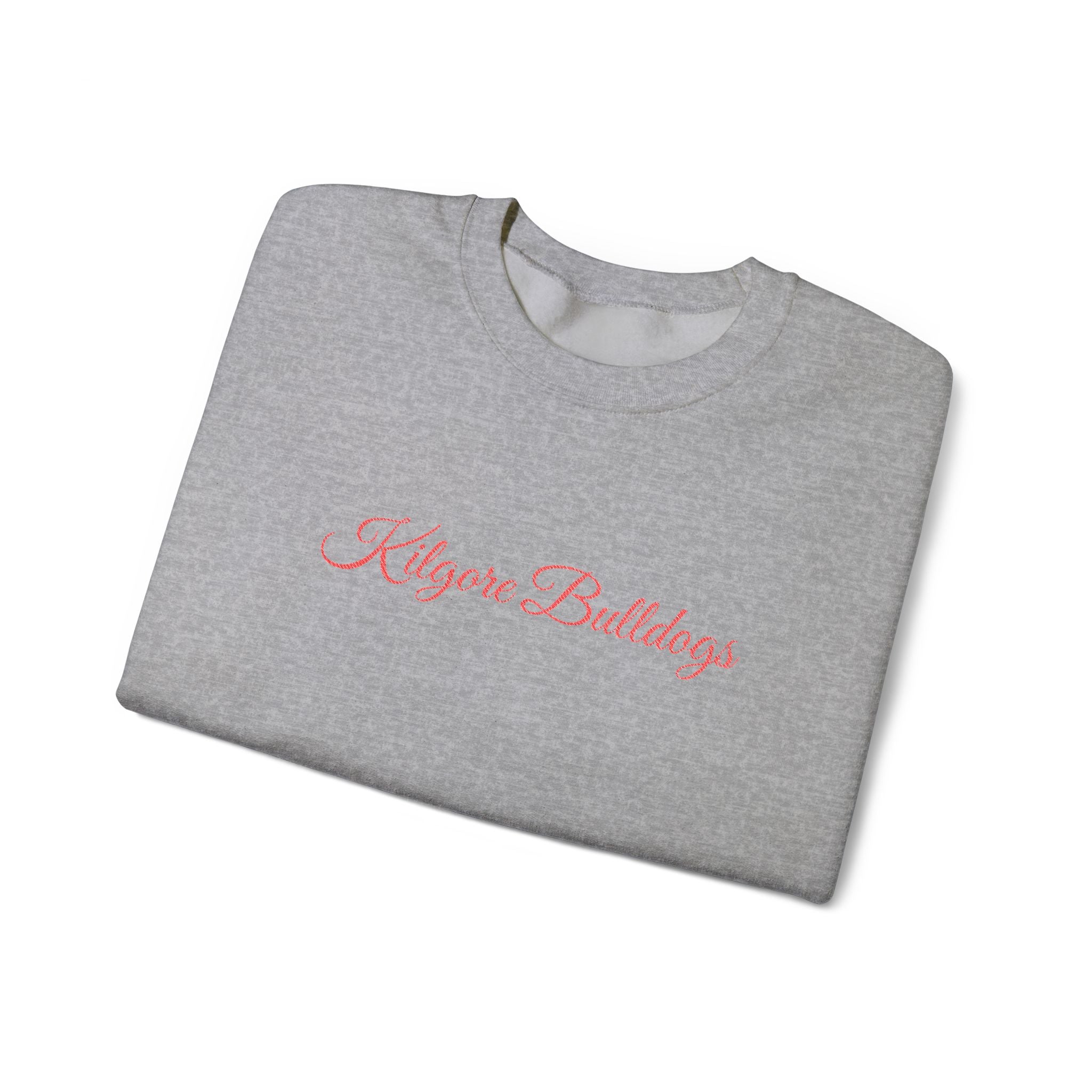 Crewneck Sweatshirt — 'Kilgore Bulldogs' Script Logo, Soft Casual School Spirit Pullover