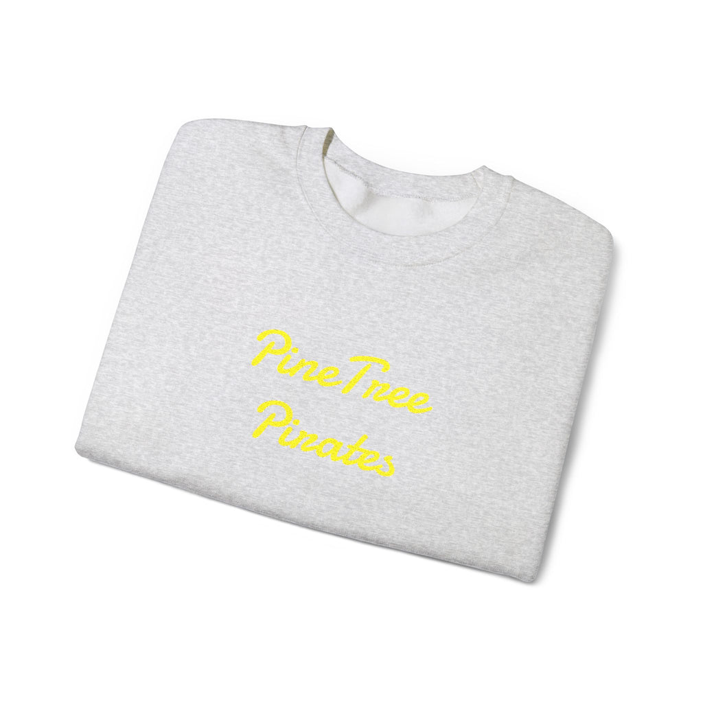 Crewneck Sweatshirt — "Pine Tree Paradise" Yellow Script Cozy Pullover