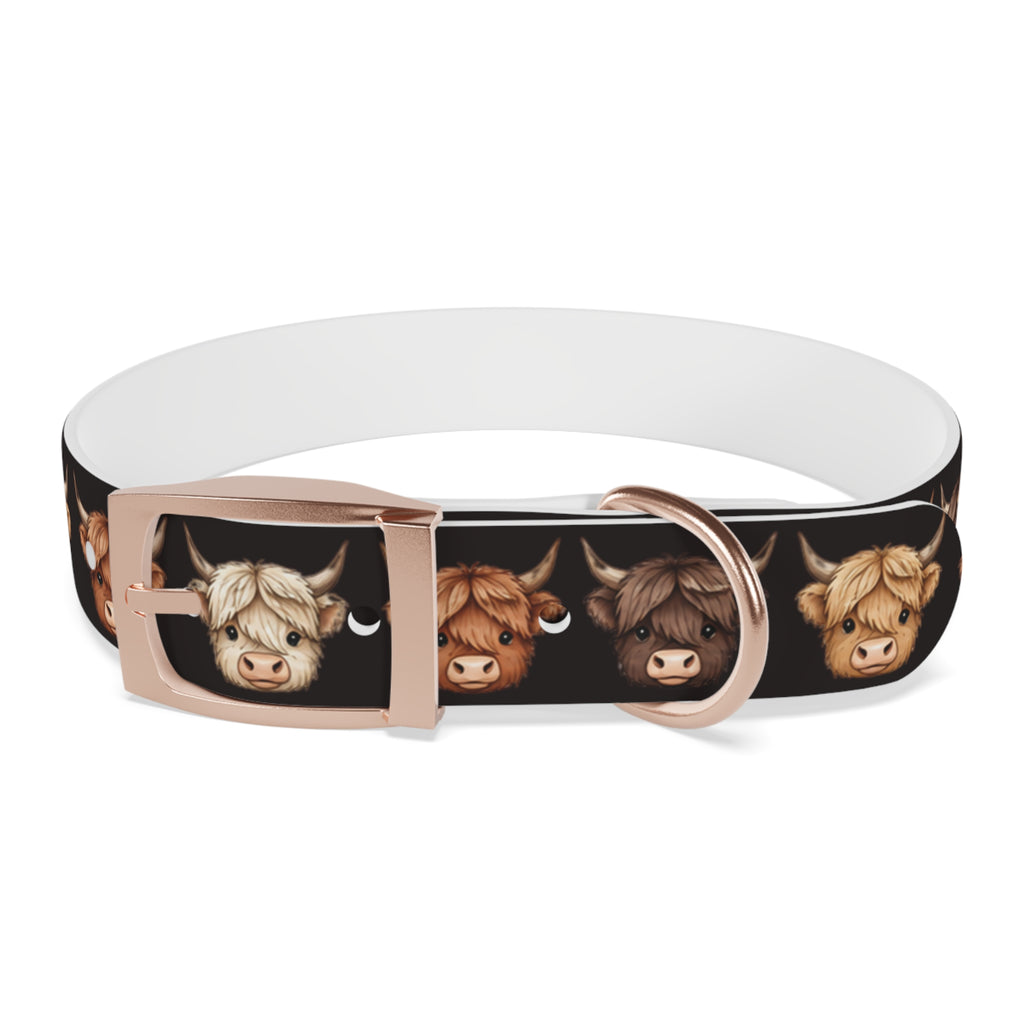 Highland Cow Dog Collar — Cute Scottish Cow Print Pet Collar